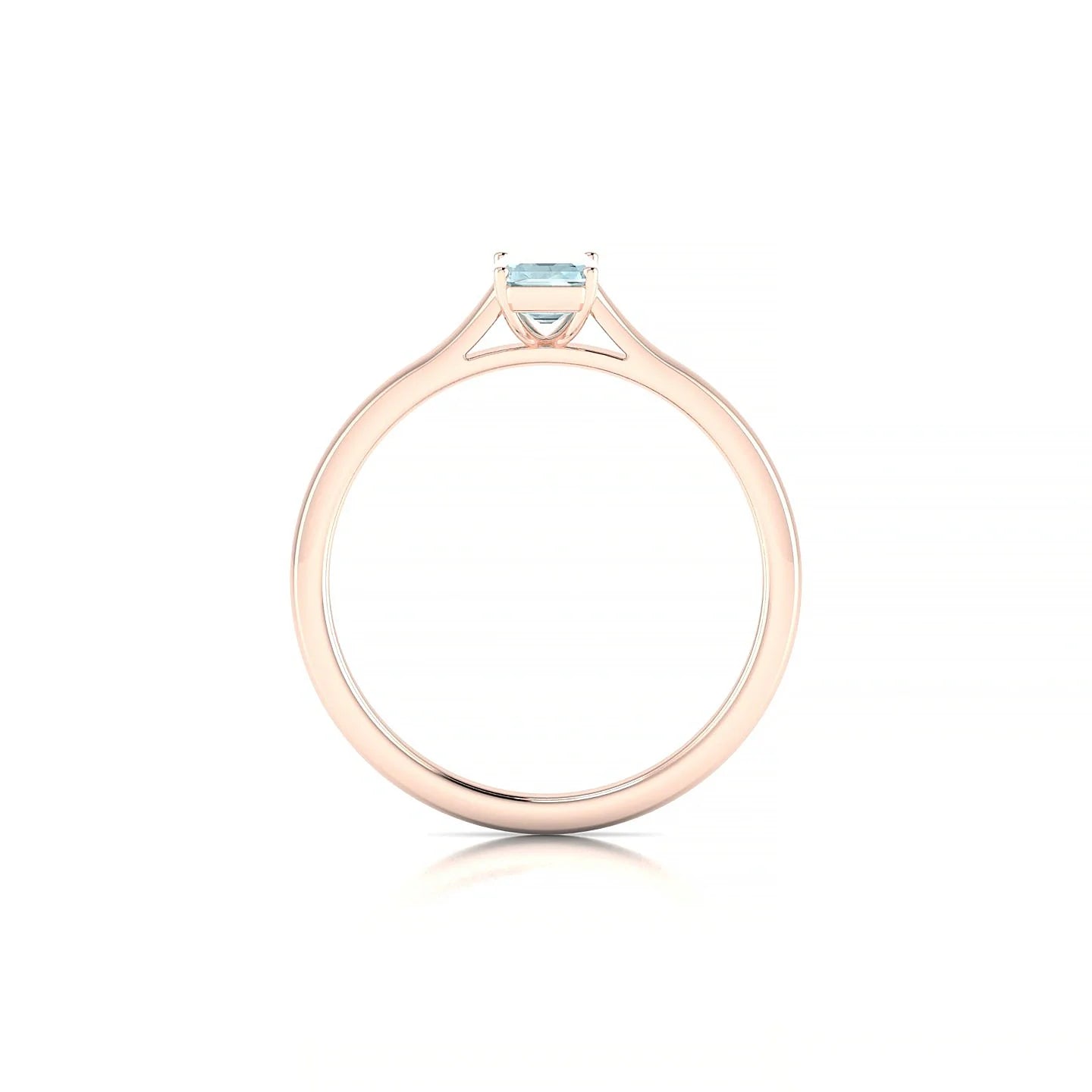 Cathedral | 18k Rose Gold 6 x 4 mm Emerald Aquamarine Ring