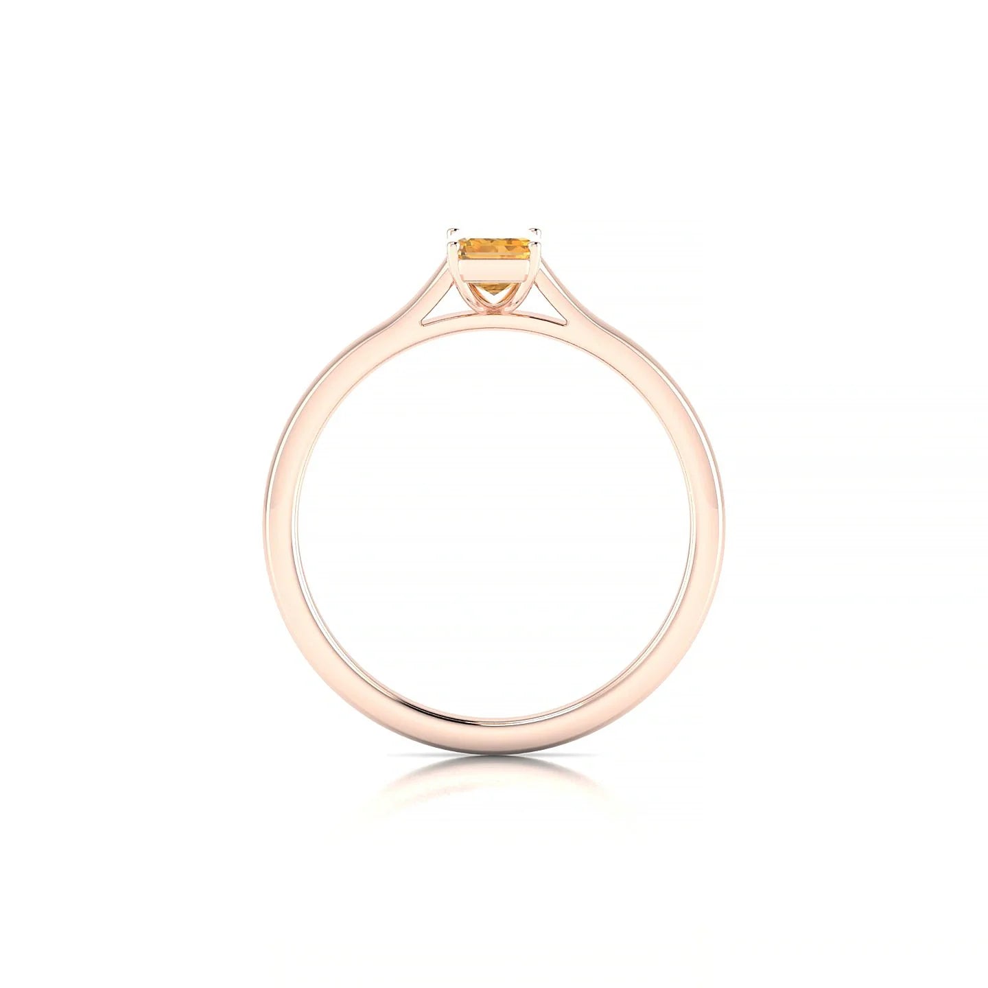 Cathedral | 18k Rose Gold 6 x 4 mm Emerald Citrine Ring
