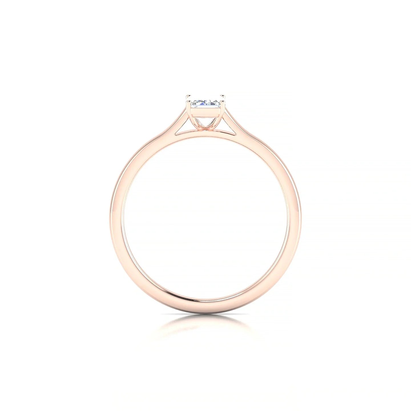 Cathedral | 18k Rose Gold 6 x 4 mm Emerald Diamond Ring