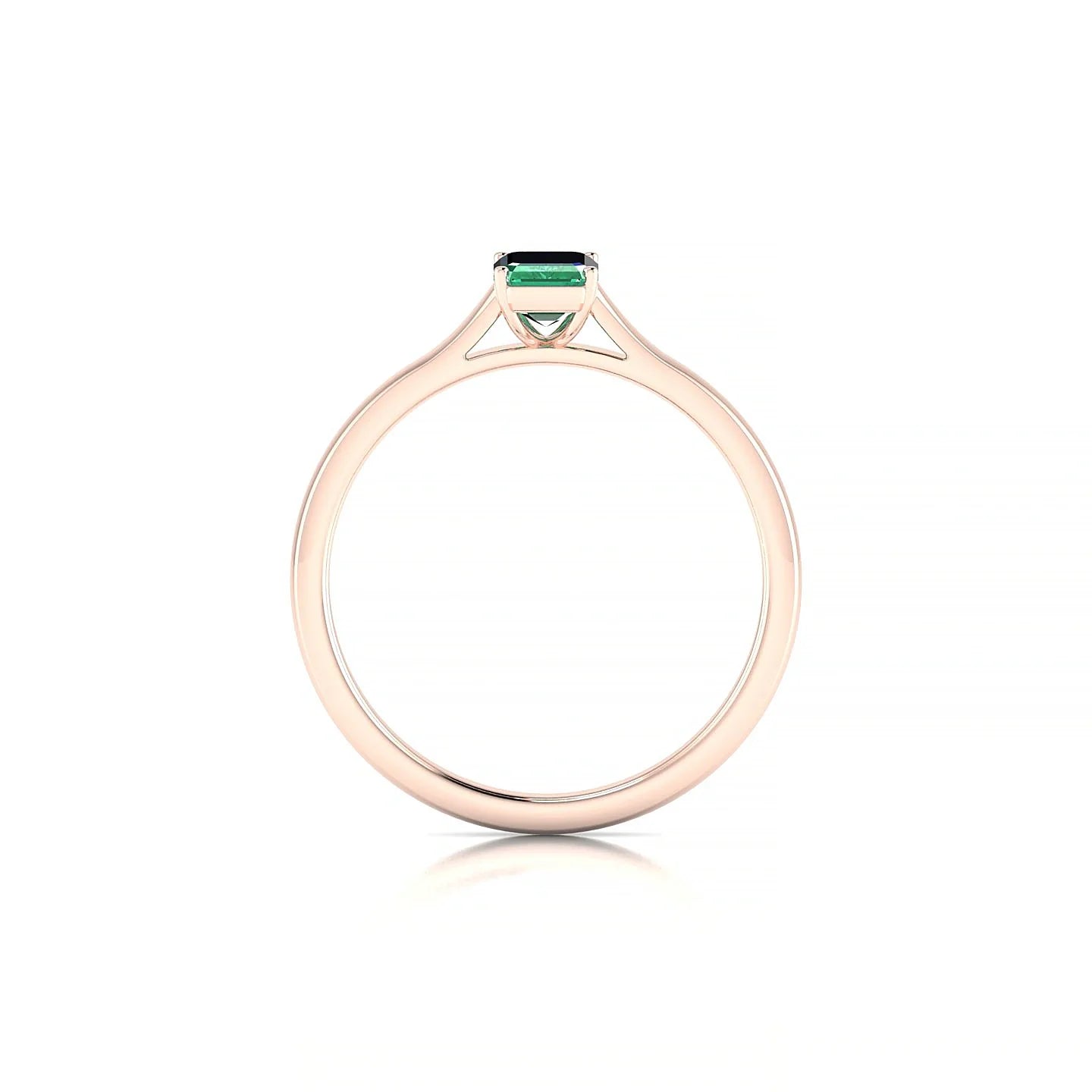 Cathedral | 18k Rose Gold 6 x 4 mm Emerald Emerald Ring