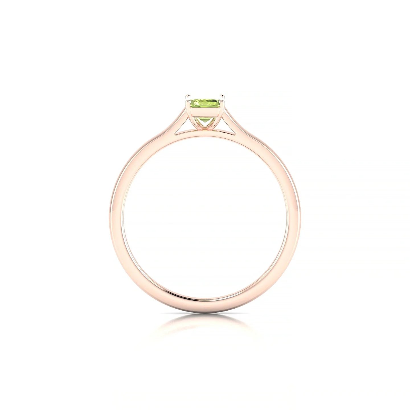 Cathedral | 18k Rose Gold 6 x 4 mm Emerald Peridot Ring