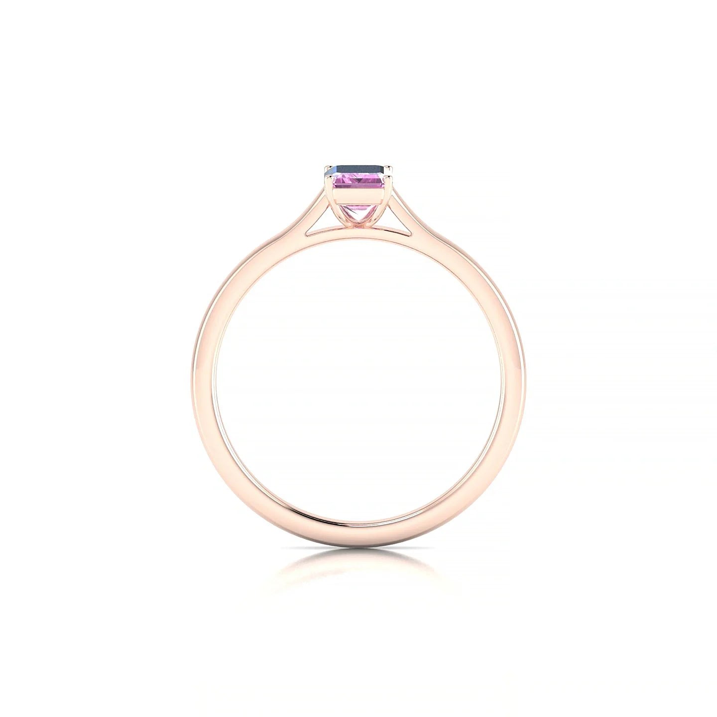 Cathedral | 18k Rose Gold 6 x 4 mm Emerald Pink Sapphire Ring