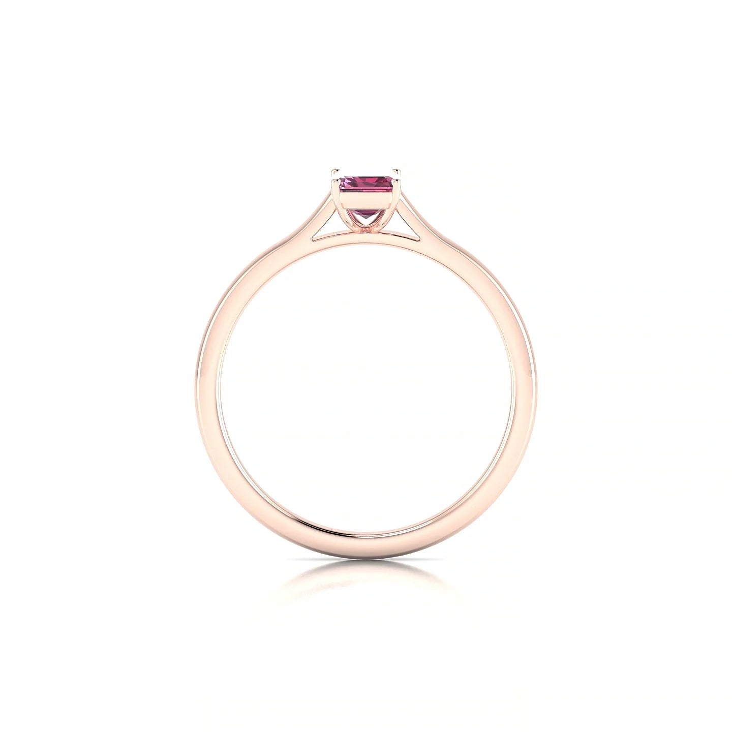 Cathedral | 18k Rose Gold 6 x 4 mm Emerald Rhodolite Ring
