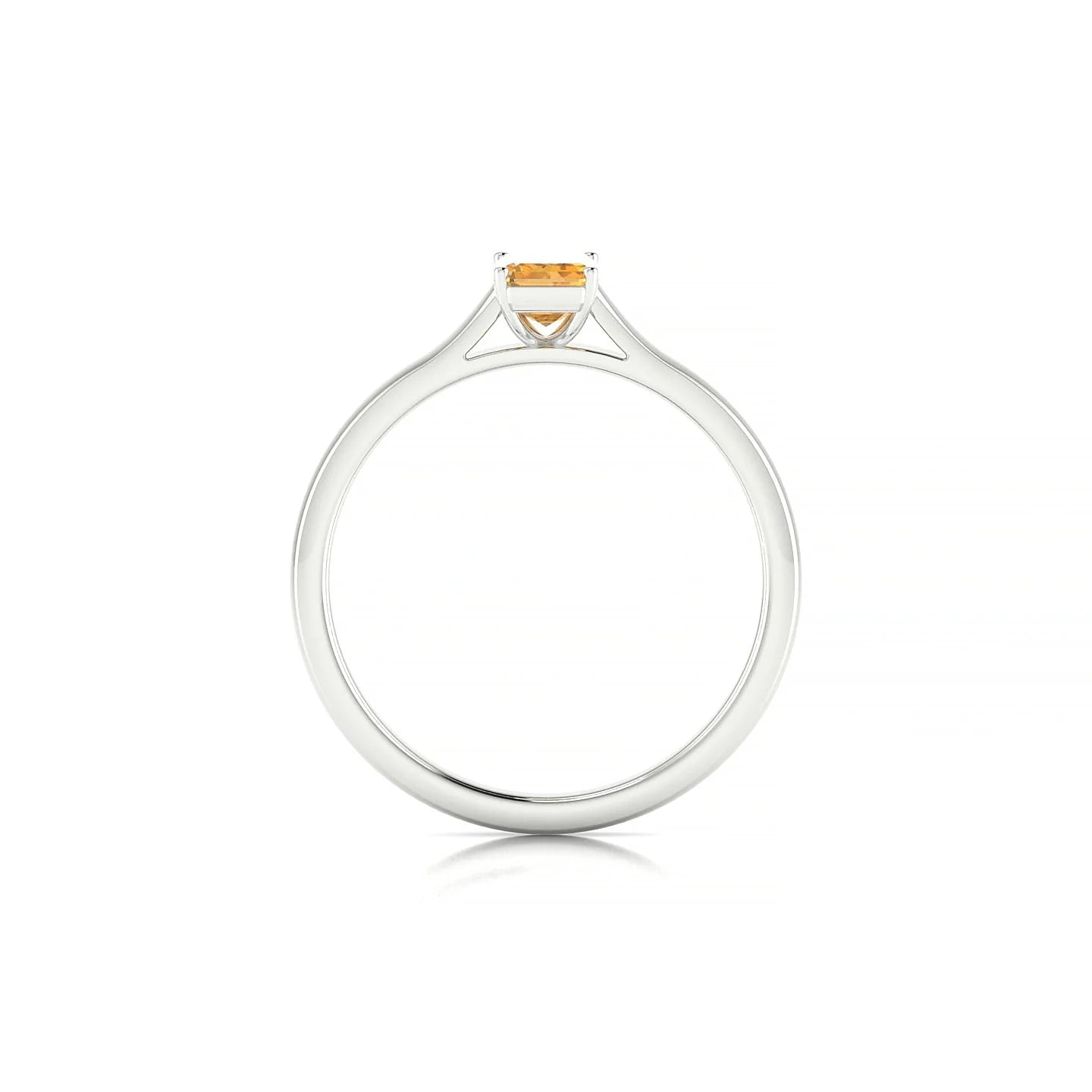 Cathedral | 18k White Gold 6 x 4 mm Emerald Citrine Ring
