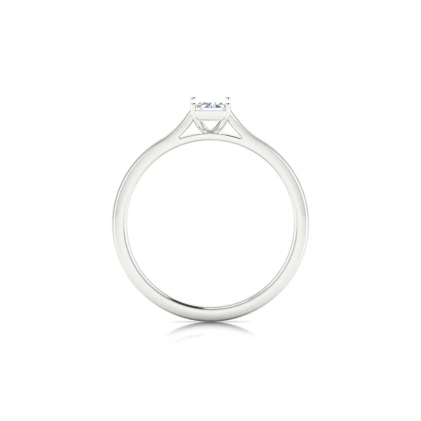 Cathedral | 18k White Gold 6 x 4 mm Emerald Diamond Ring
