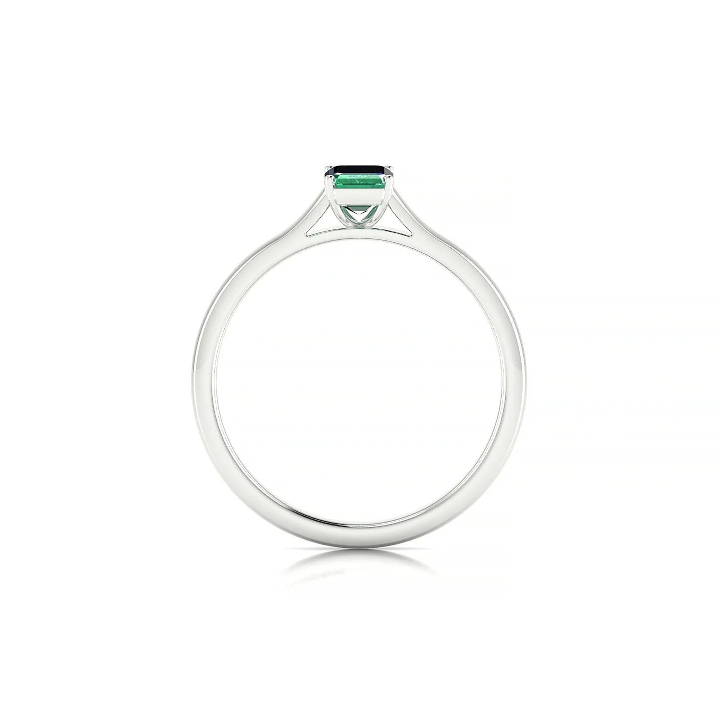 Cathedral | 18k White Gold 6 x 4 mm Emerald Emerald Ring