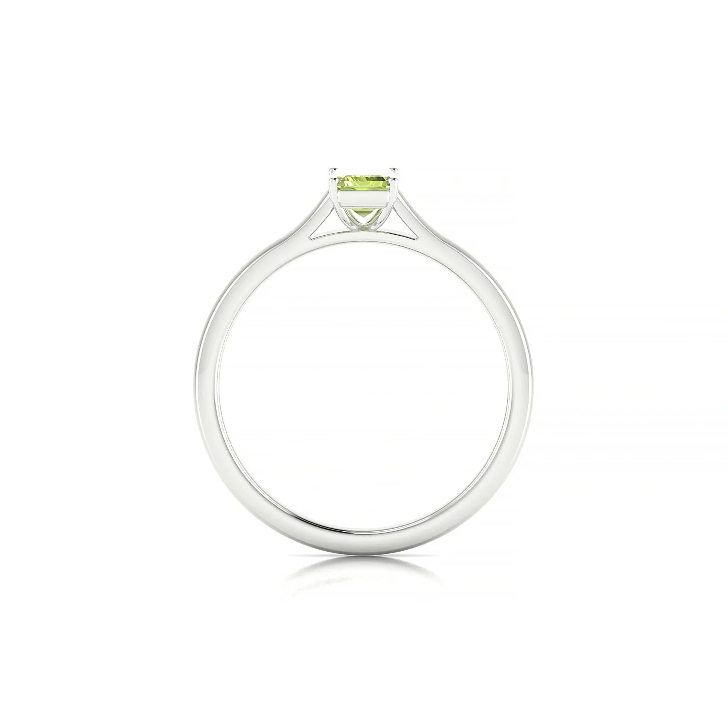 Cathedral | 18k White Gold 6 x 4 mm Emerald Peridot Ring