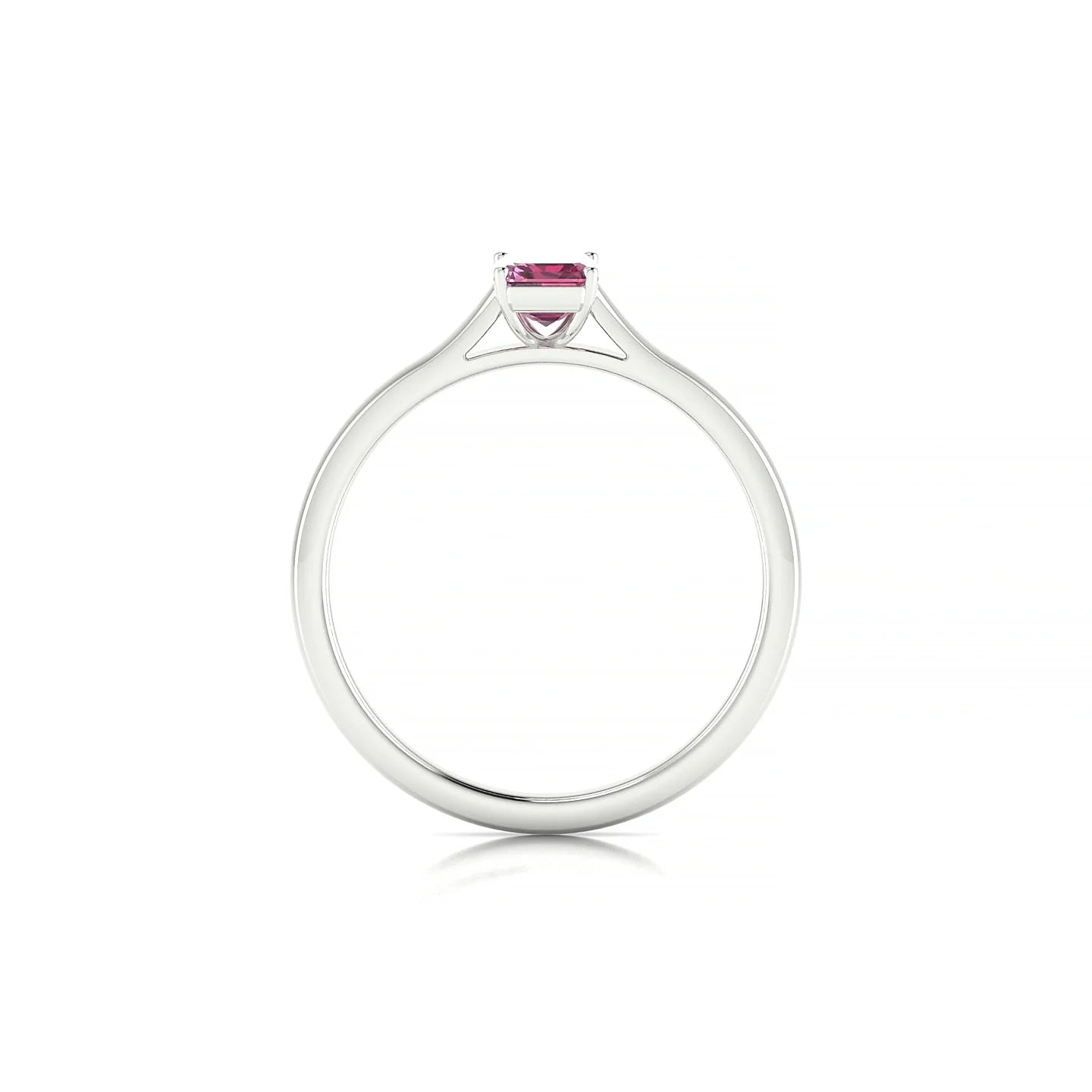 Cathedral | 18k White Gold 6 x 4 mm Emerald Rhodolite Ring