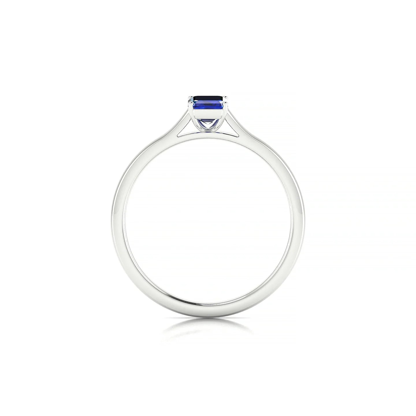 Cathedral | 18k White Gold 6 x 4 mm Emerald Sapphire Ring
