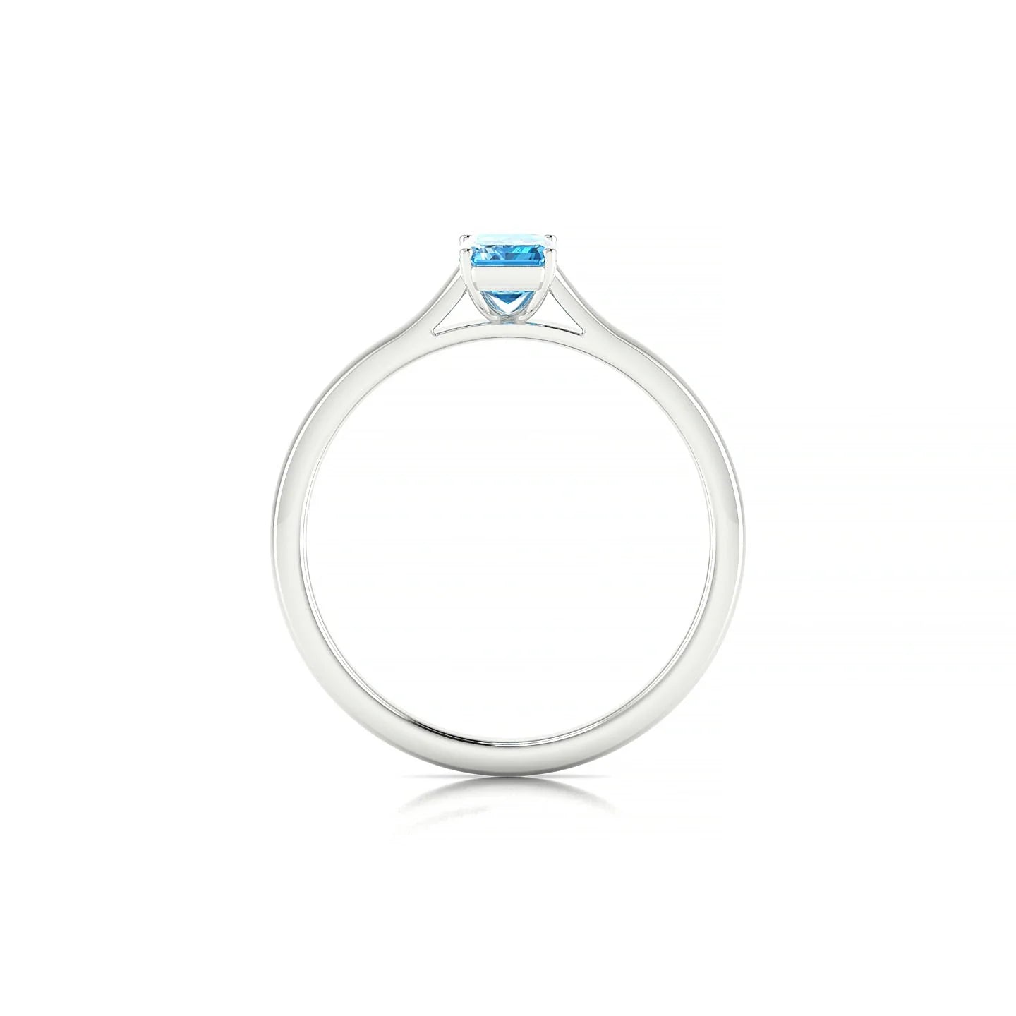 Cathedral | 18k White Gold 6 x 4 mm Emerald Topaz Ring