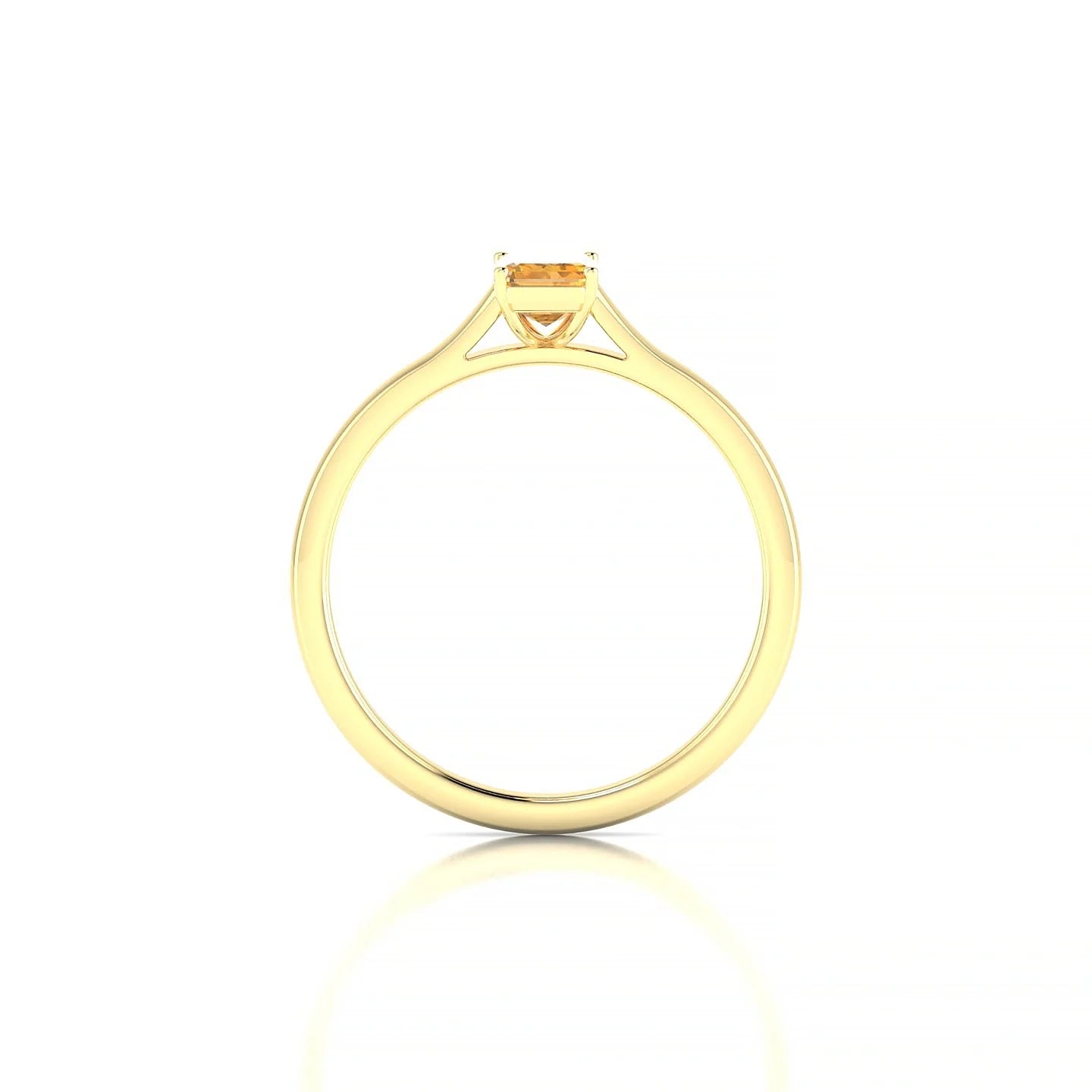 Cathedral | 18k Yellow Gold 6 x 4 mm Emerald Citrine Ring