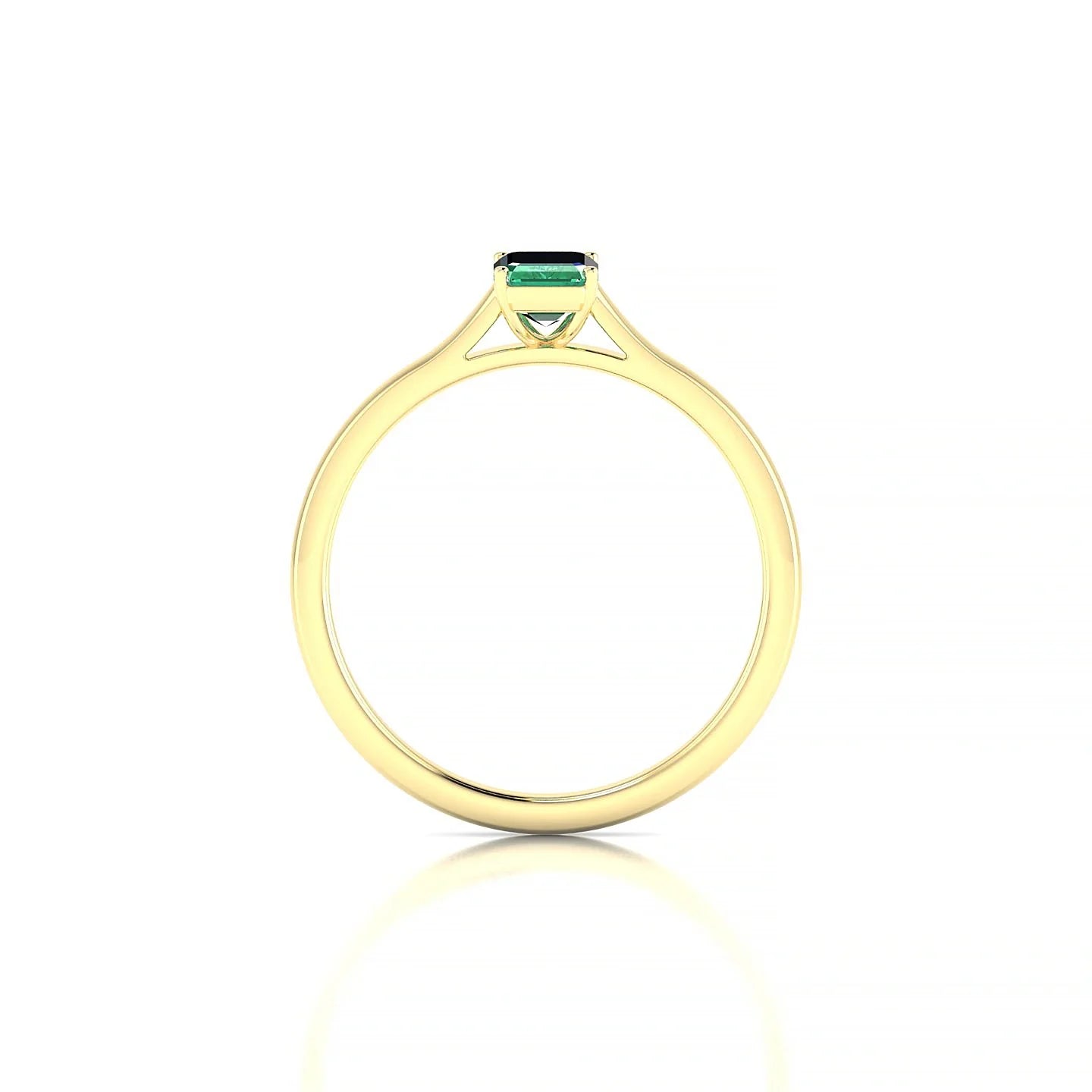 Cathedral | 18k Yellow Gold 6 x 4 mm Emerald Emerald Ring