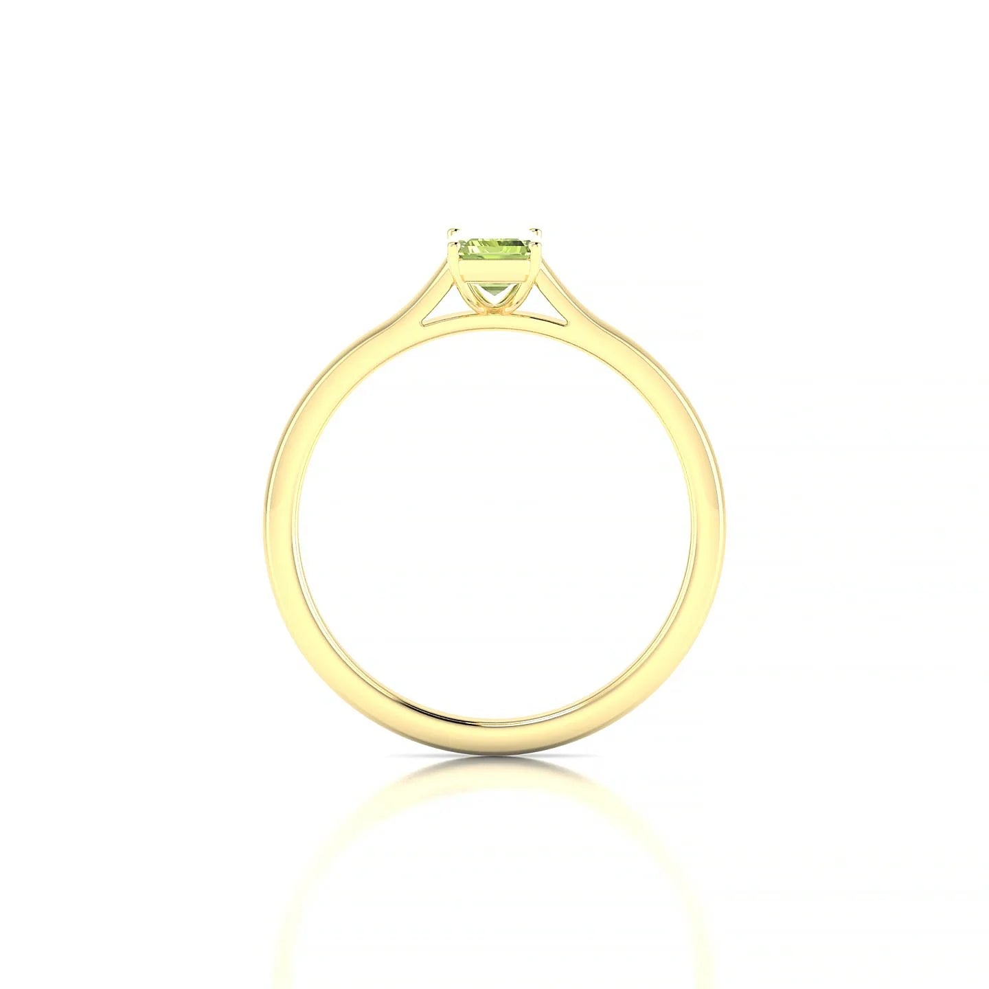 Cathedral | 18k Yellow Gold 6 x 4 mm Emerald Peridot Ring