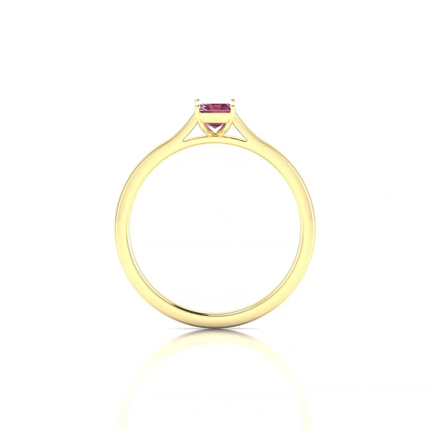 Cathedral | 18k Yellow Gold 6 x 4 mm Emerald Rhodolite Ring