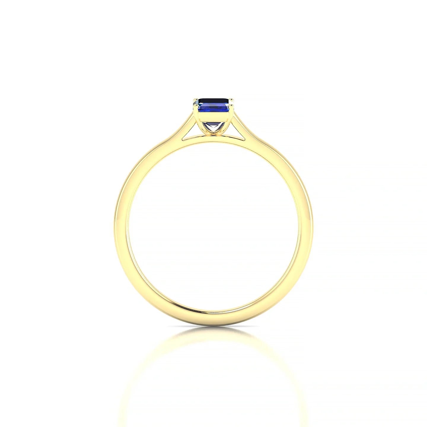 Cathedral | 18k Yellow Gold 6 x 4 mm Emerald Sapphire Ring