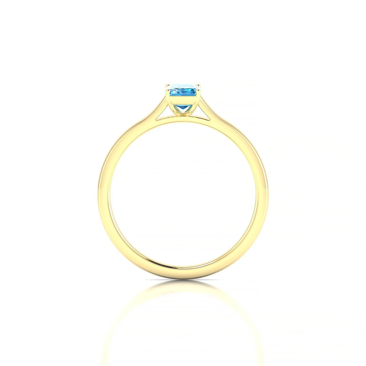 Cathedral | 18k Yellow Gold 6 x 4 mm Emerald Topaz Ring