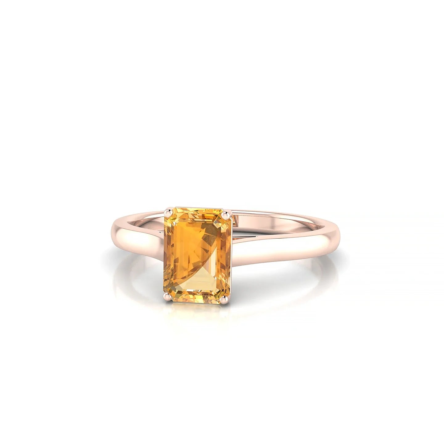 Cathedral | 18k Rose Gold 7 x 5 mm Emerald Citrine Ring