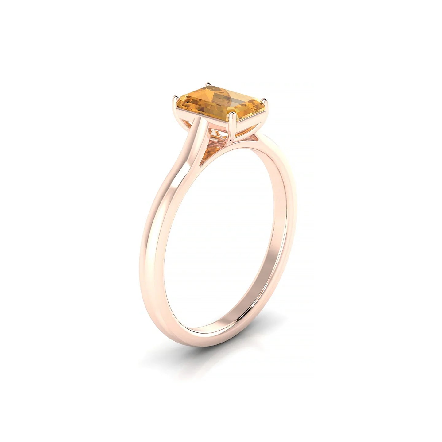 Cathedral | 18k Rose Gold 7 x 5 mm Emerald Citrine Ring