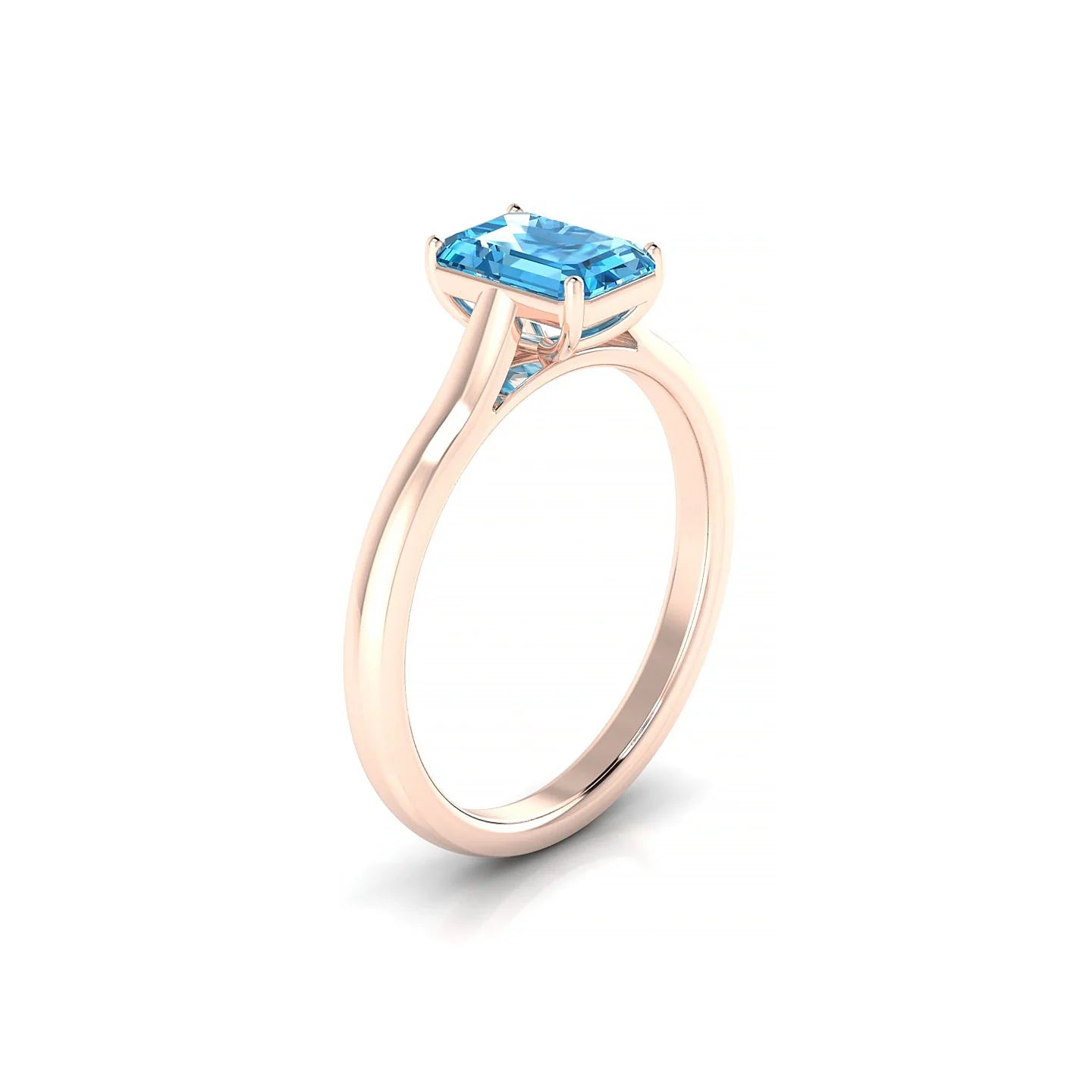 Cathedral | 18k Rose Gold 7 x 5 mm Emerald Topaz Ring