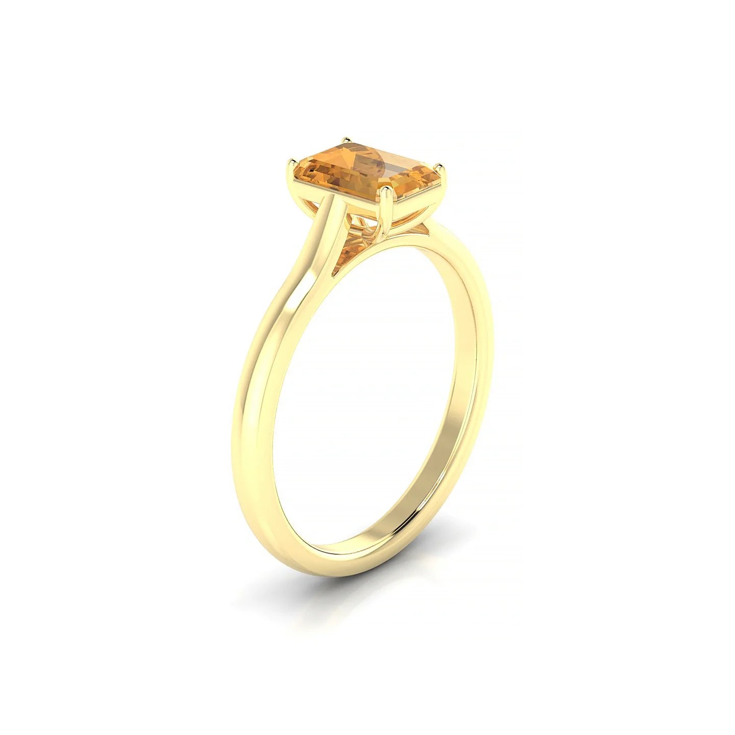 Cathedral | 18k Yellow Gold 7 x 5 mm Emerald Citrine Ring