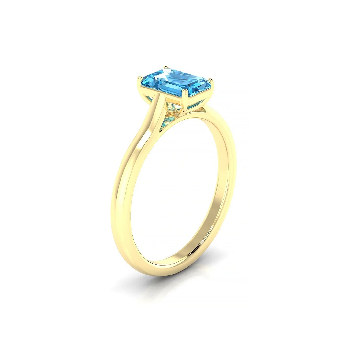 Cathedral | 18k Yellow Gold 7 x 5 mm Emerald Topaz Ring