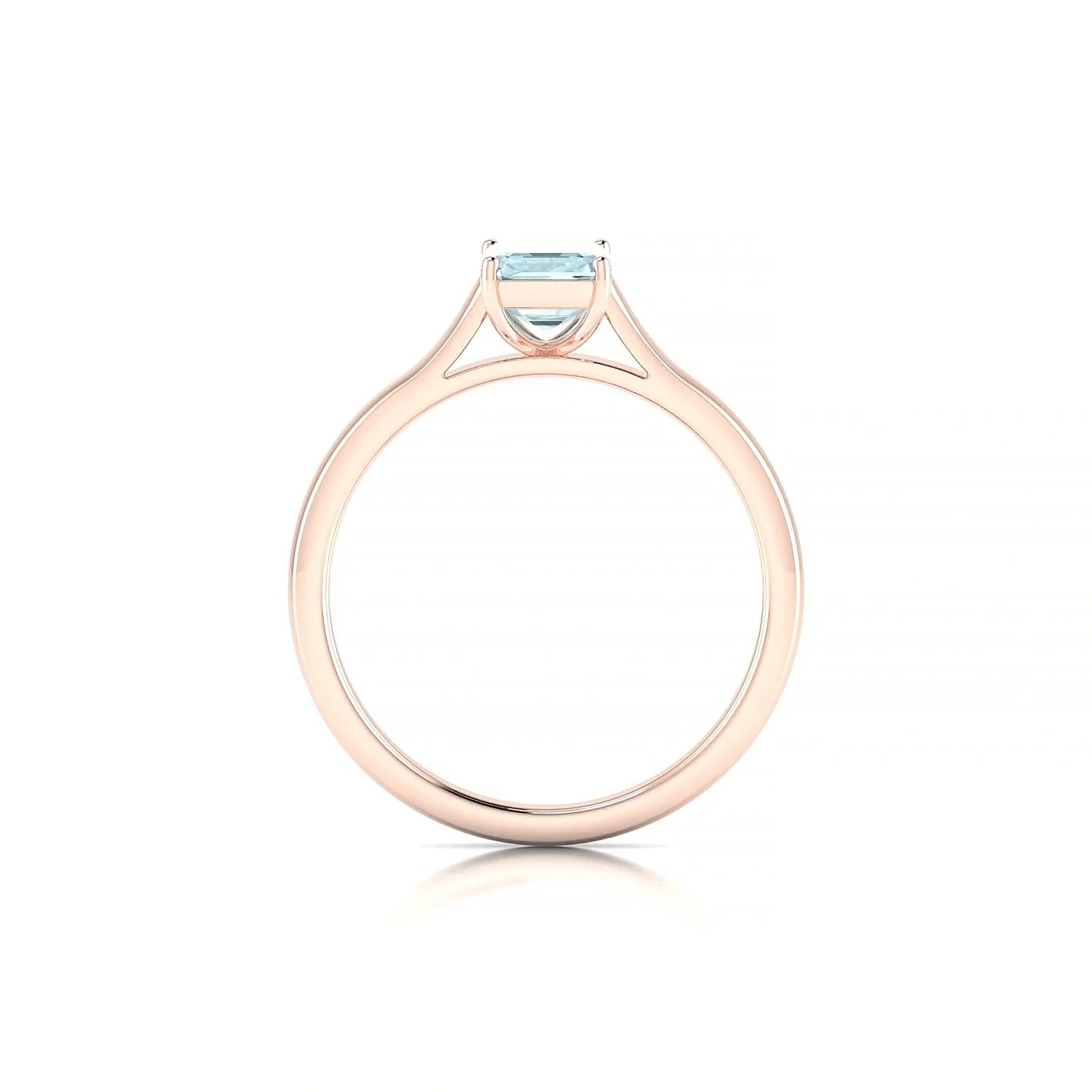 Cathedral | 18k Rose Gold 7 x 5 mm Emerald Aquamarine Ring
