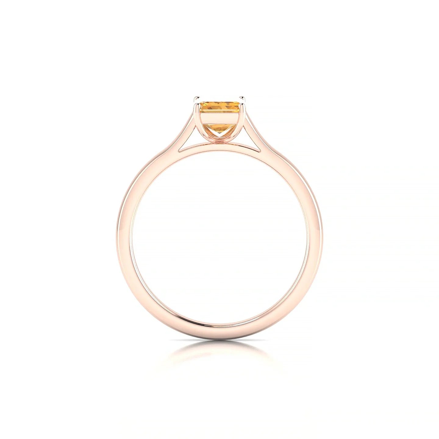Cathedral | 18k Rose Gold 7 x 5 mm Emerald Citrine Ring