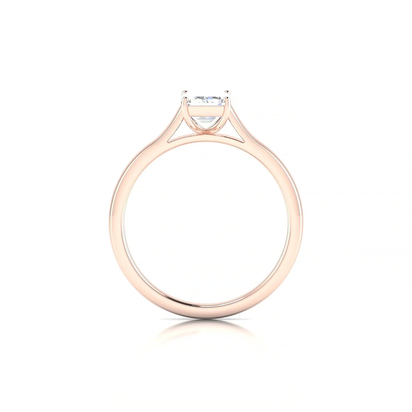 Cathedral | 18k Rose Gold 7 x 5 mm Emerald Diamond Ring