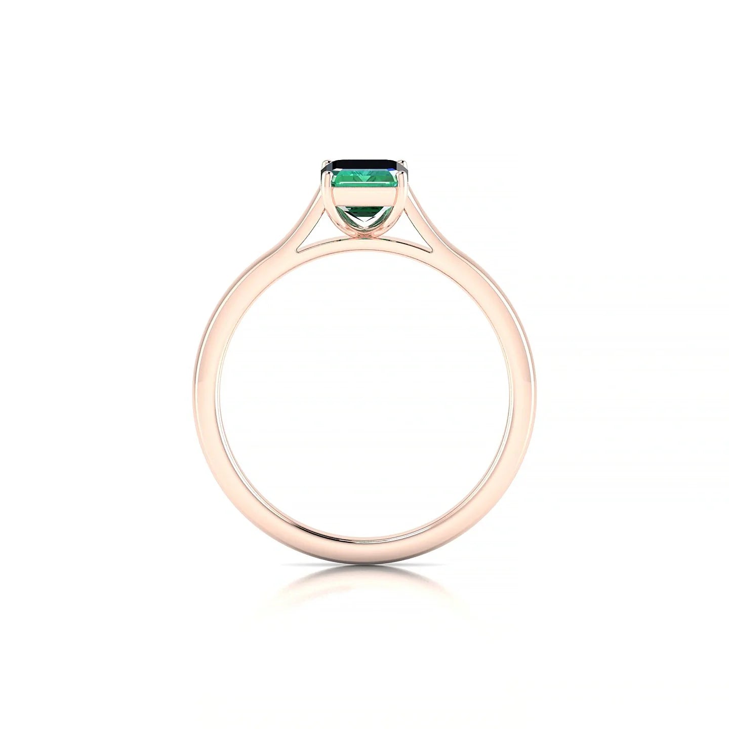 Cathedral | 18k Rose Gold 7 x 5 mm Emerald Emerald Ring