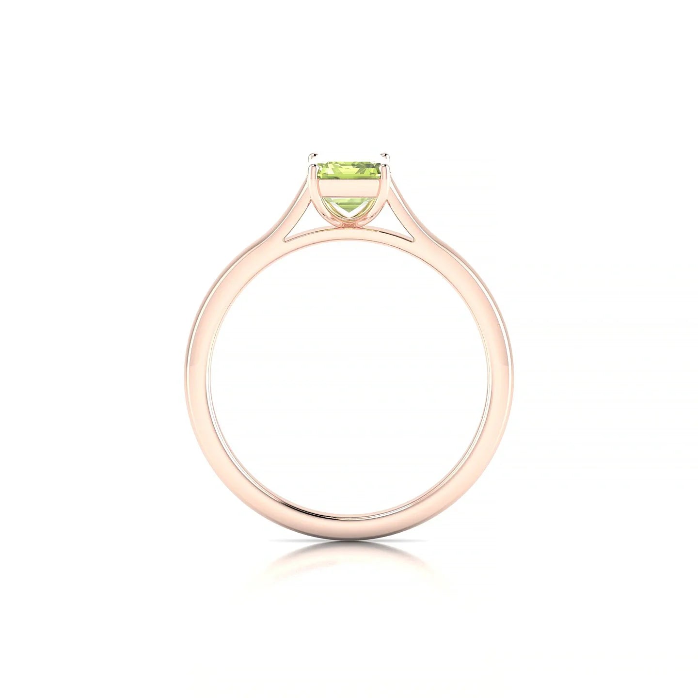 Cathedral | 18k Rose Gold 7 x 5 mm Emerald Peridot Ring