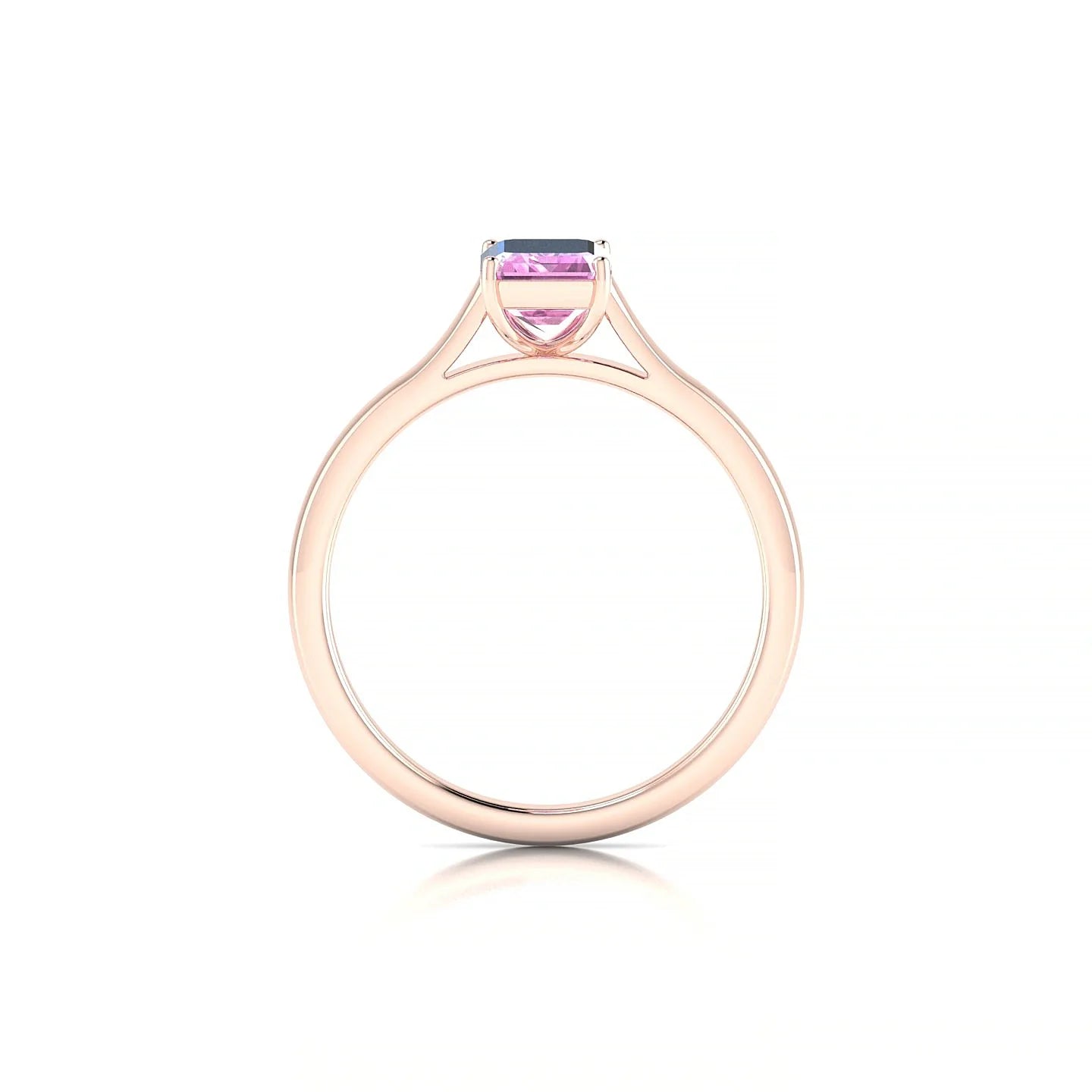 Cathedral | 18k Rose Gold 7 x 5 mm Emerald Pink Sapphire Ring