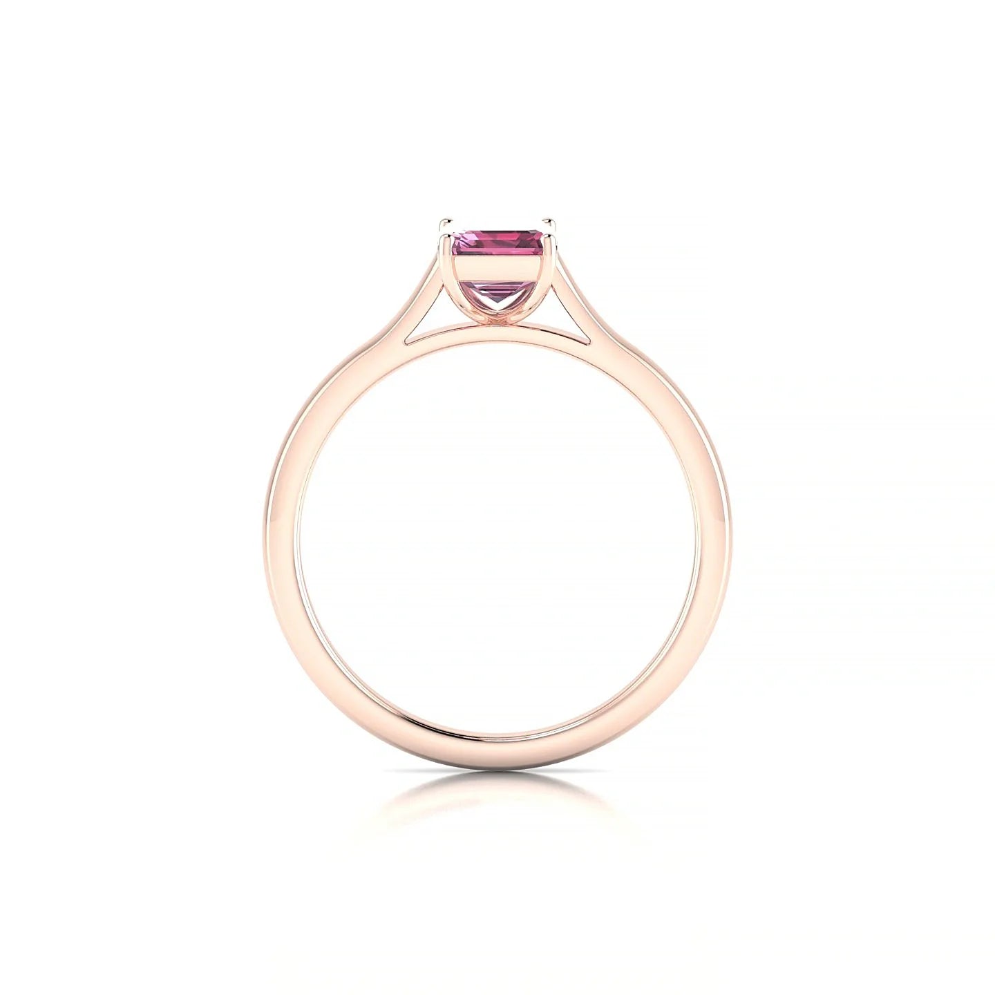 Cathedral | 18k Rose Gold 7 x 5 mm Emerald Rhodolite Ring