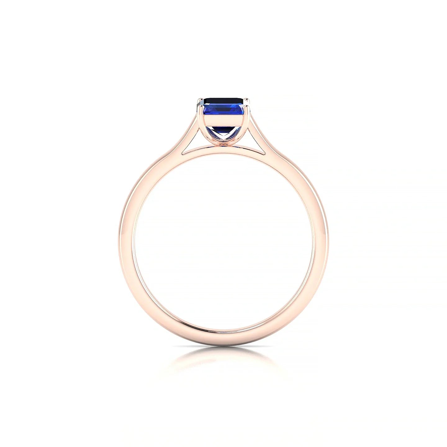 Cathedral | 18k Rose Gold 7 x 5 mm Emerald Sapphire Ring