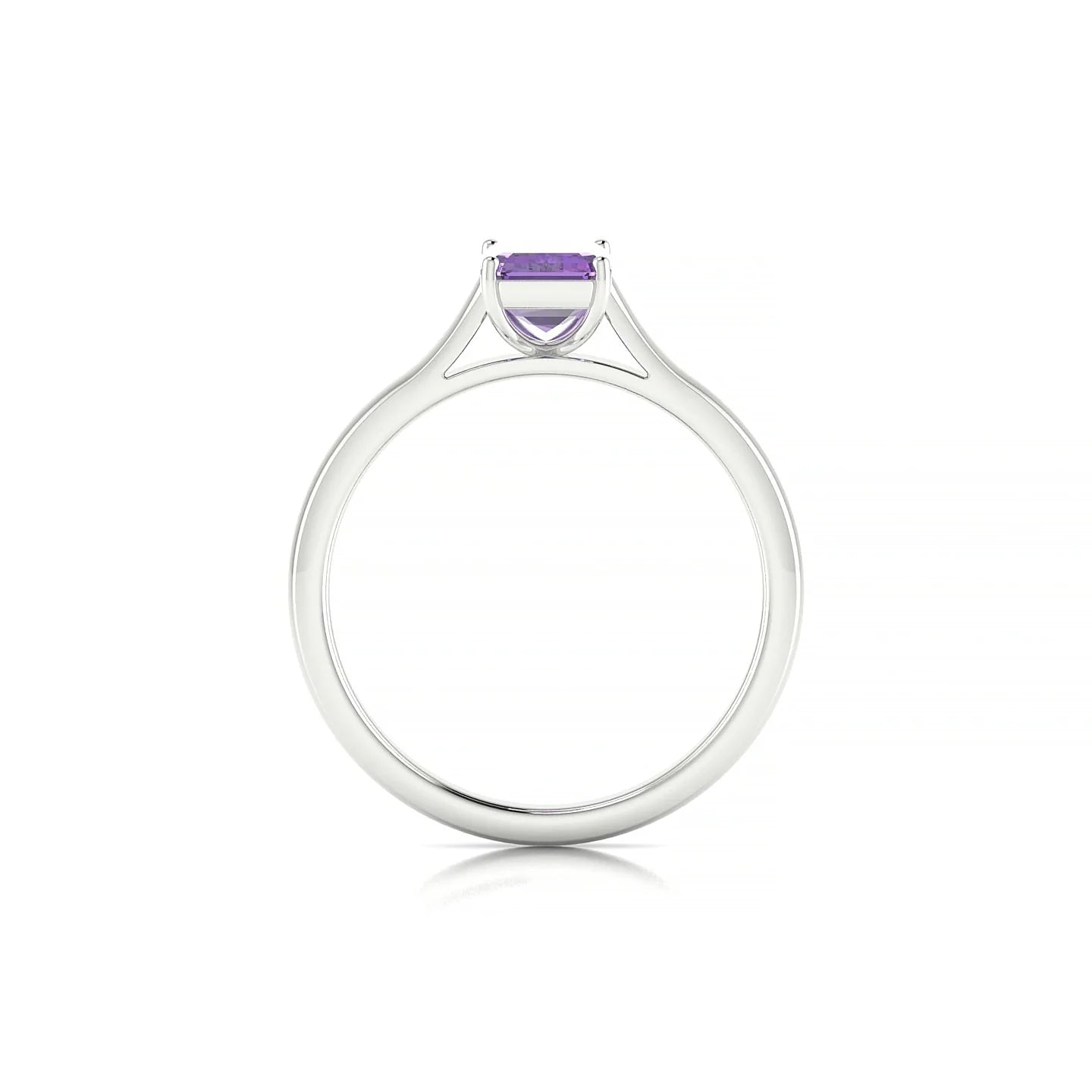 Cathedral | 18k White Gold 7 x 5 mm Emerald Amethyst Ring