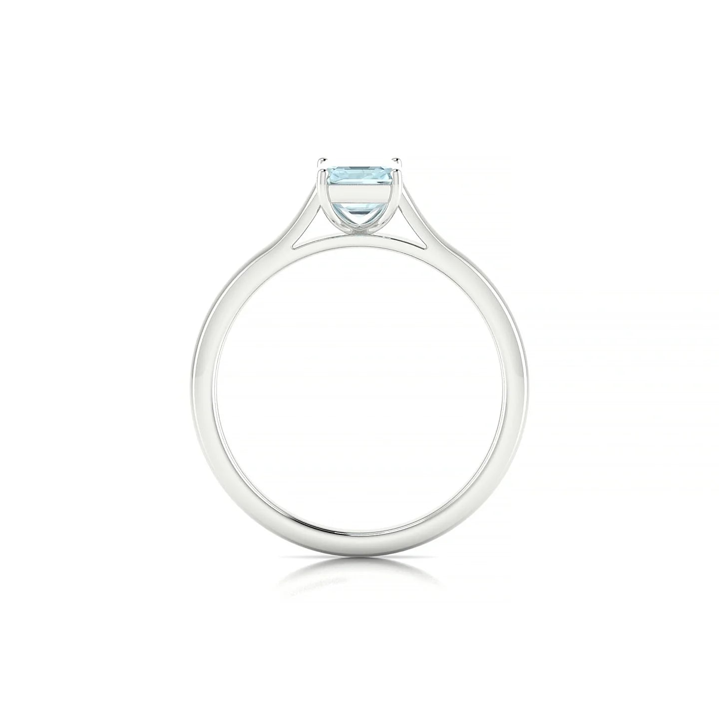 Cathedral | 18k White Gold 7 x 5 mm Emerald Aquamarine Ring
