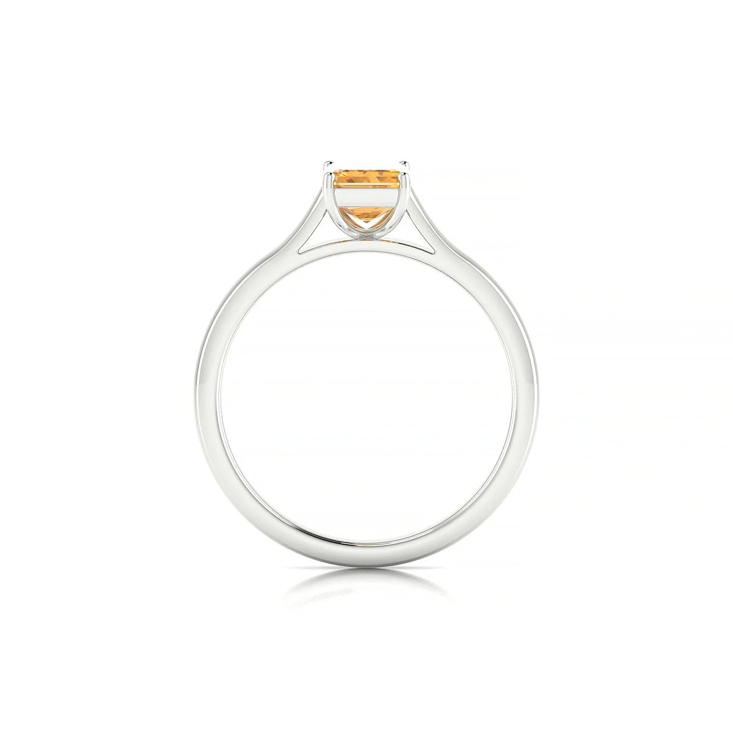 Cathedral | 18k White Gold 7 x 5 mm Emerald Citrine Ring