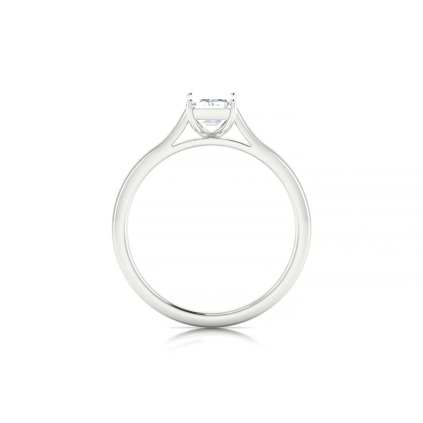 Cathedral | 18k White Gold 7 x 5 mm Emerald Diamond Ring