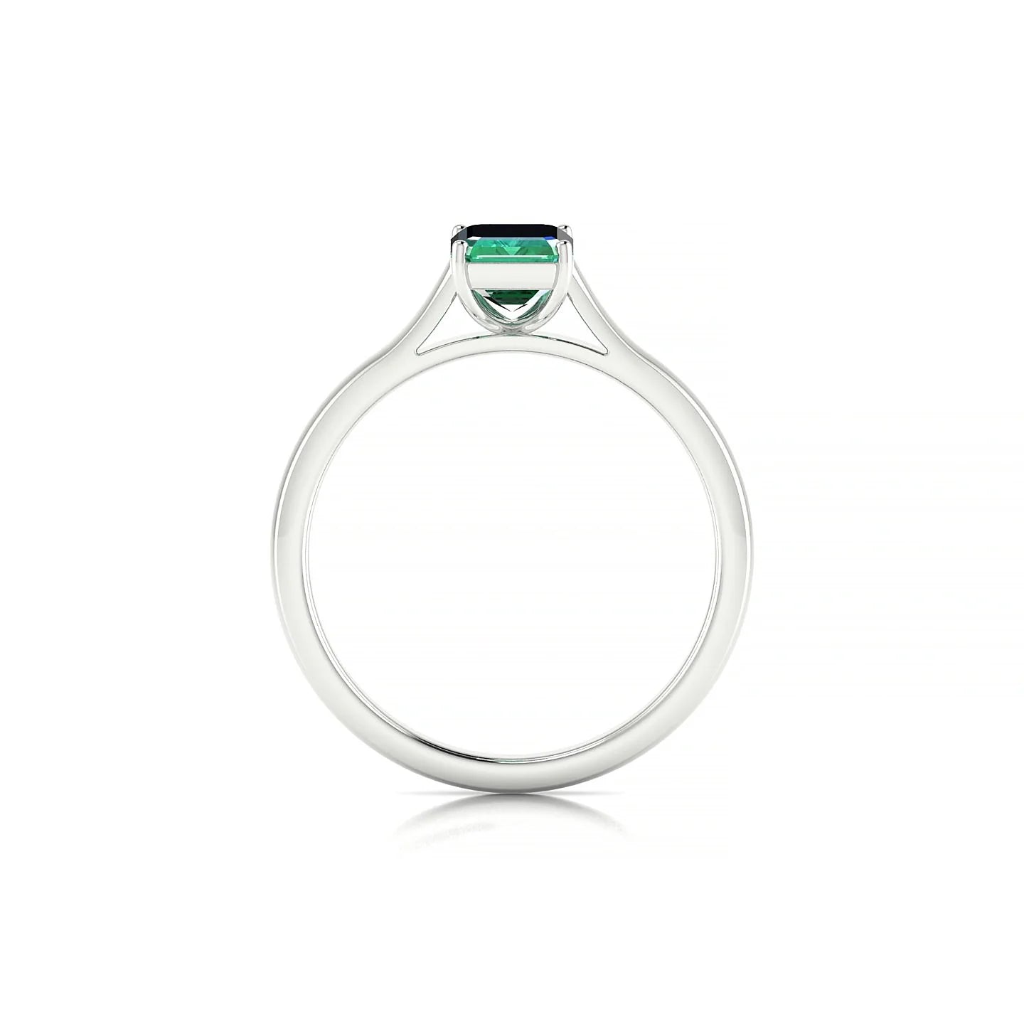 Cathedral | 18k White Gold 7 x 5 mm Emerald Emerald Ring