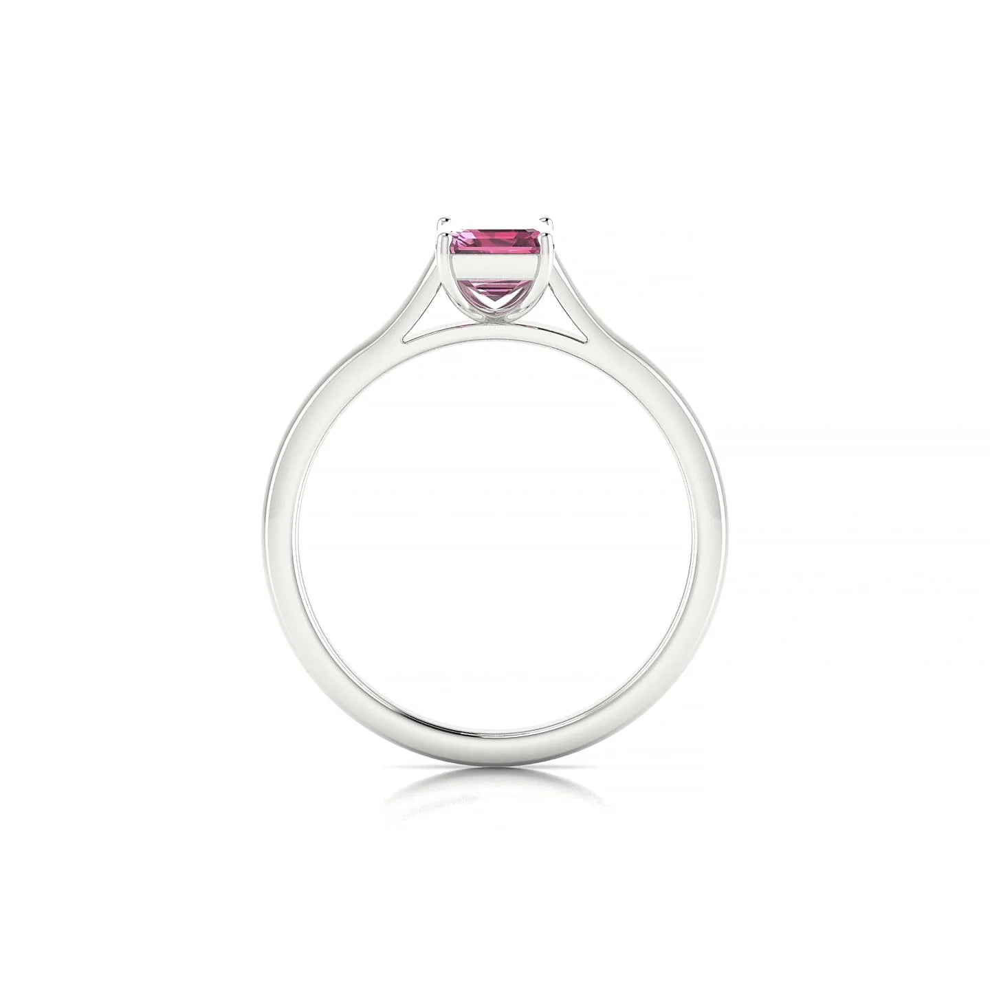 Cathedral | 18k White Gold 7 x 5 mm Emerald Rhodolite Ring