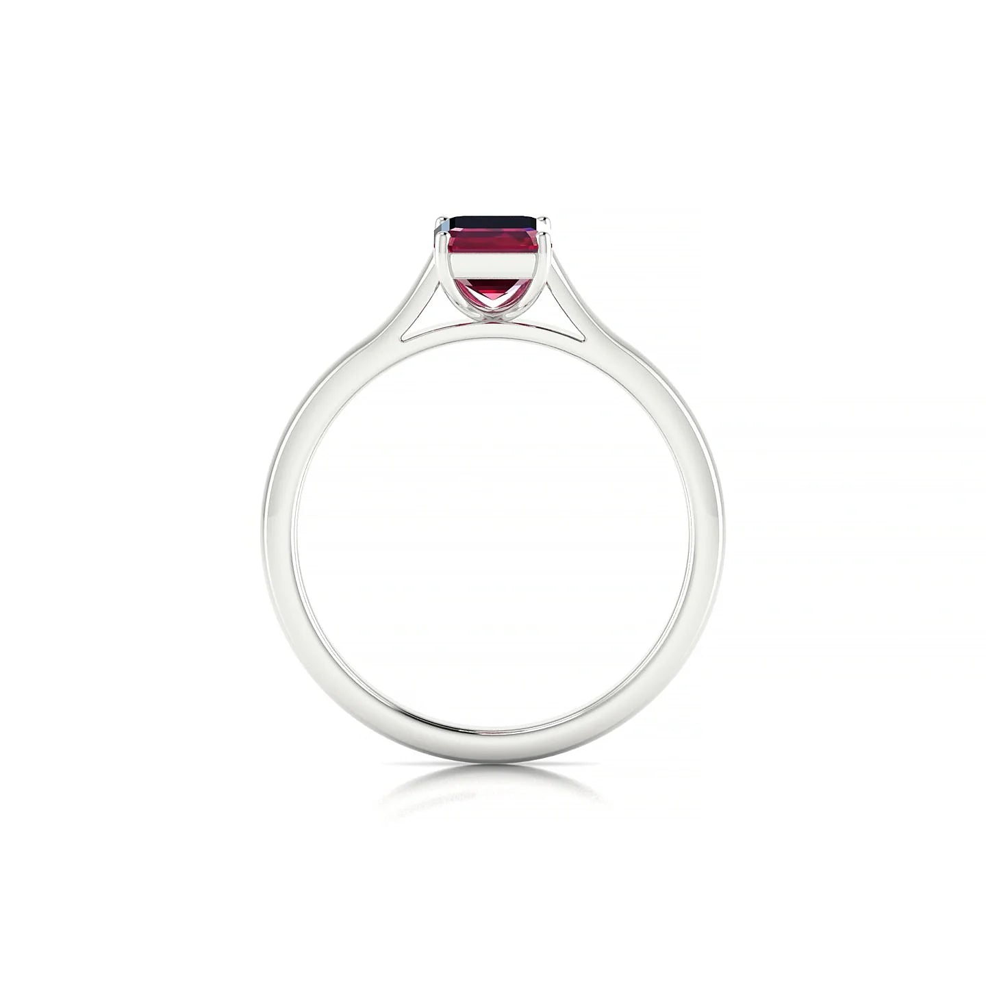 Cathedral | 18k White Gold 7 x 5 mm Emerald Ruby Ring
