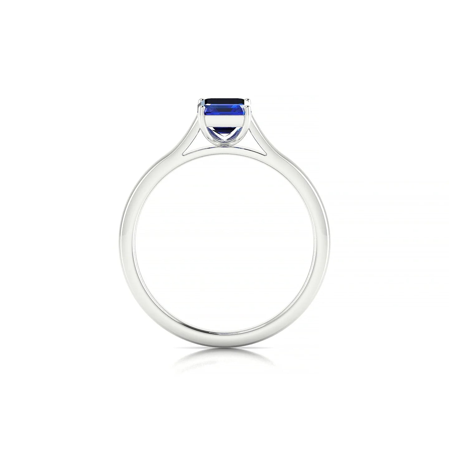 Cathedral | 18k White Gold 7 x 5 mm Emerald Sapphire Ring
