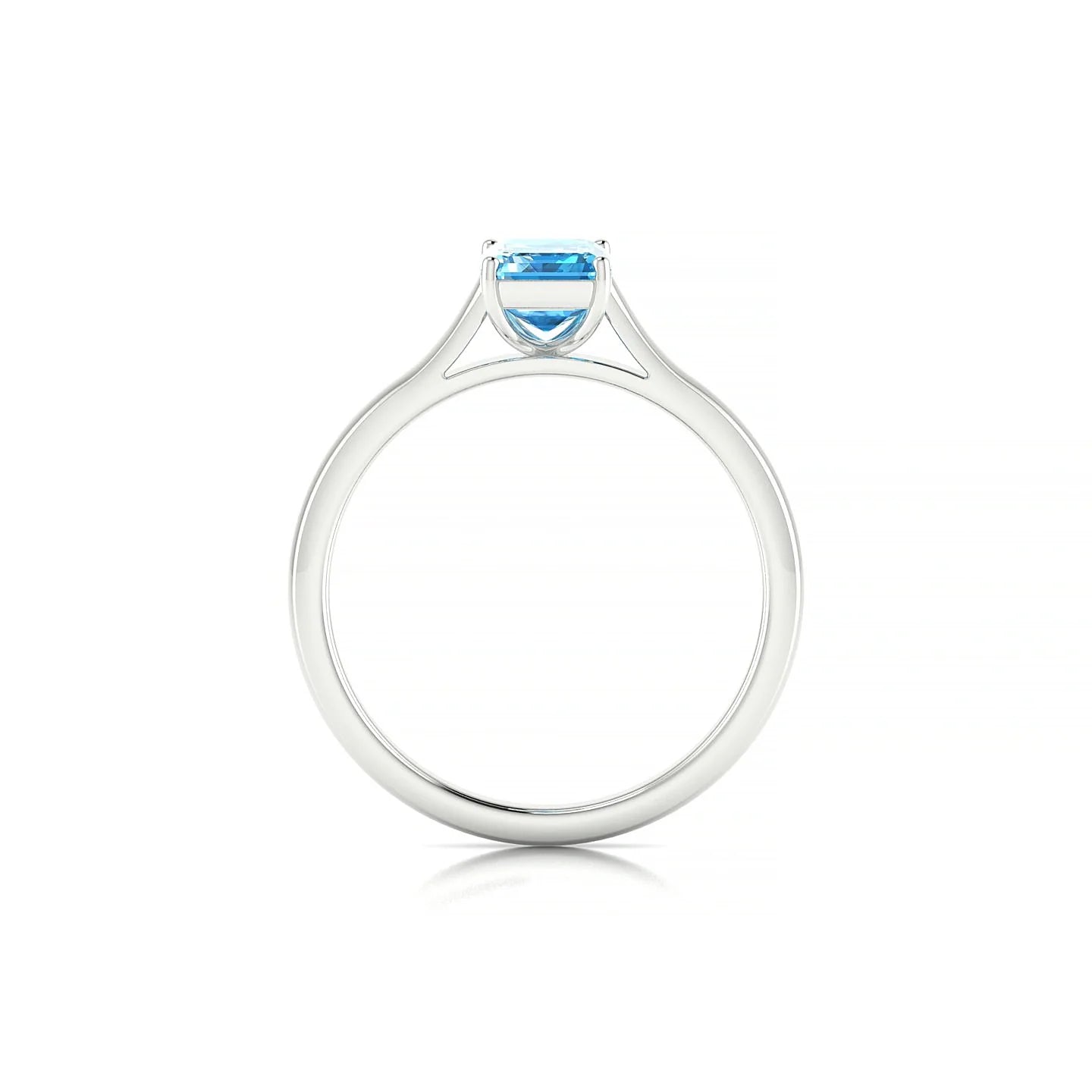 Cathedral | 18k White Gold 7 x 5 mm Emerald Topaz Ring