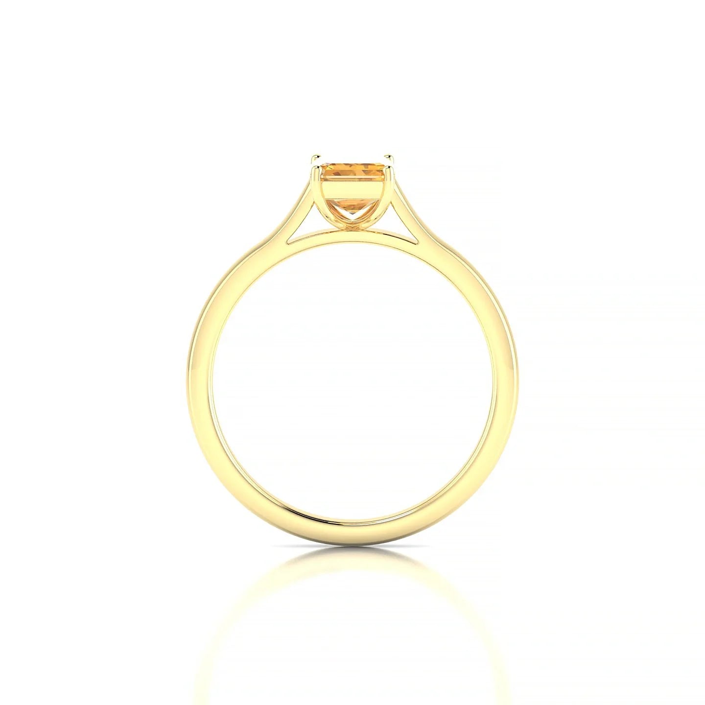 Cathedral | 18k Yellow Gold 7 x 5 mm Emerald Citrine Ring