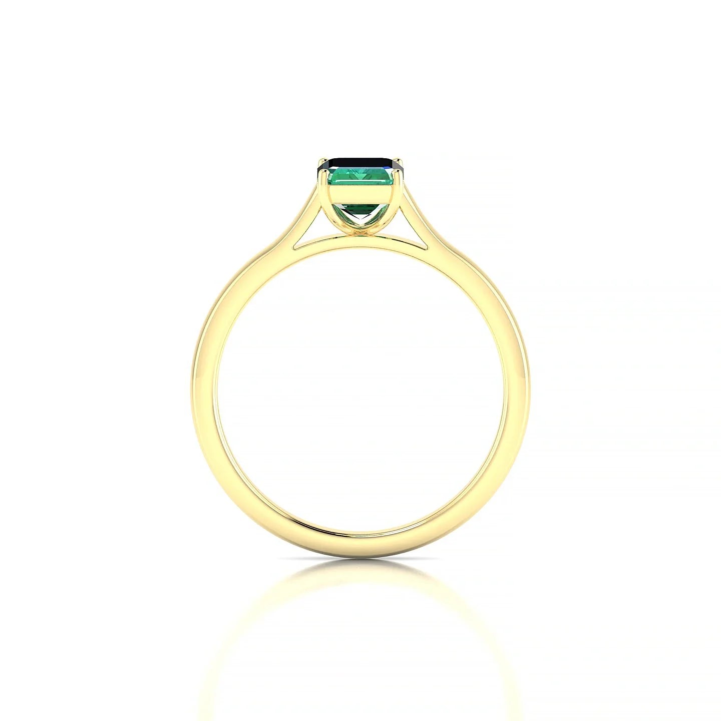 Cathedral | 18k Yellow Gold 7 x 5 mm Emerald Emerald Ring