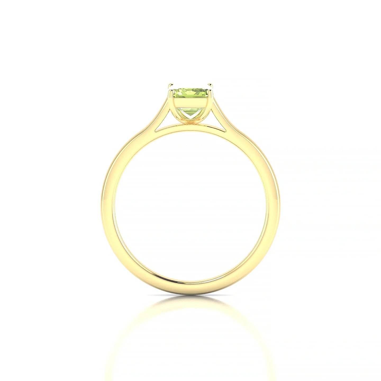 Cathedral | 18k Yellow Gold 7 x 5 mm Emerald Peridot Ring