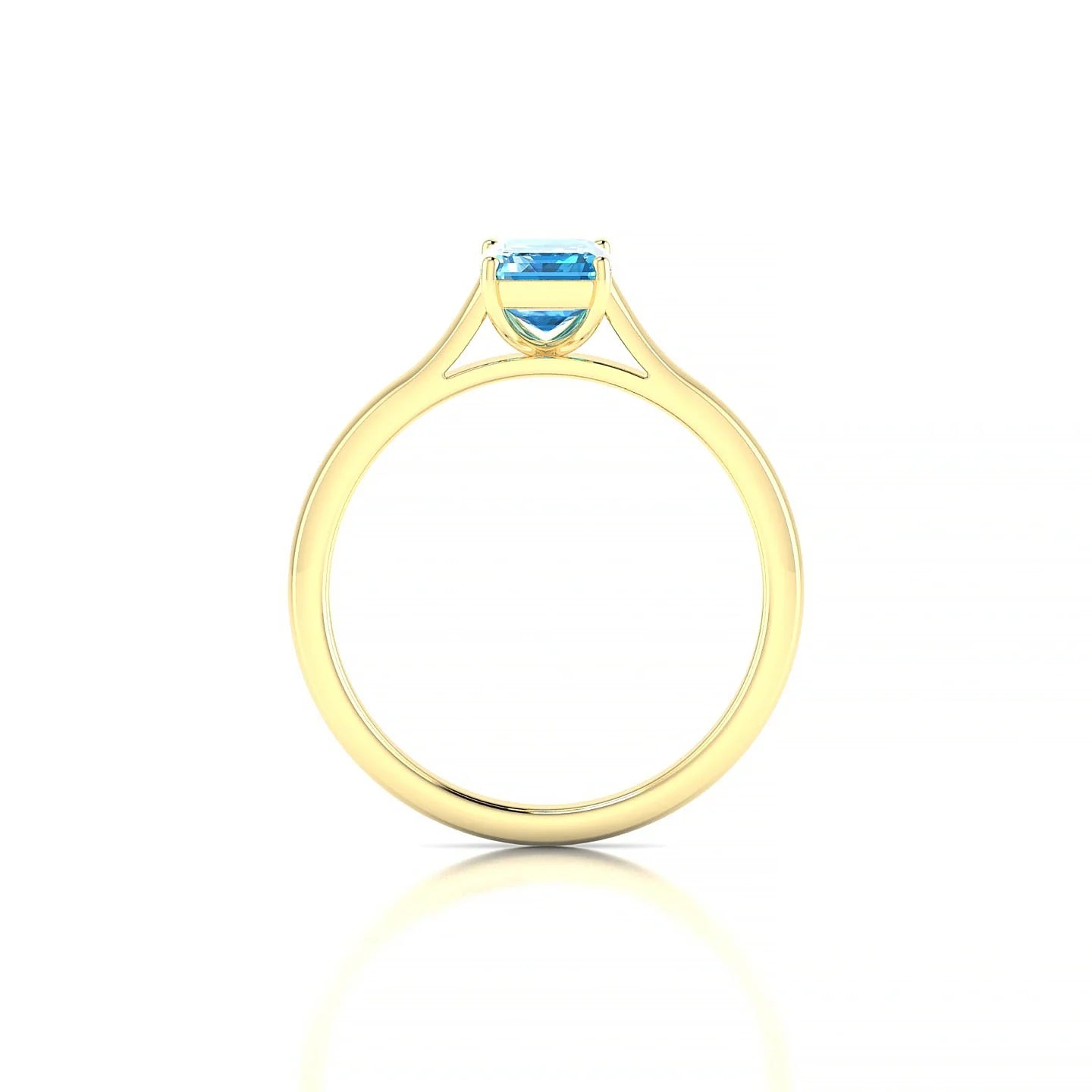 Cathedral | 18k Yellow Gold 7 x 5 mm Emerald Topaz Ring