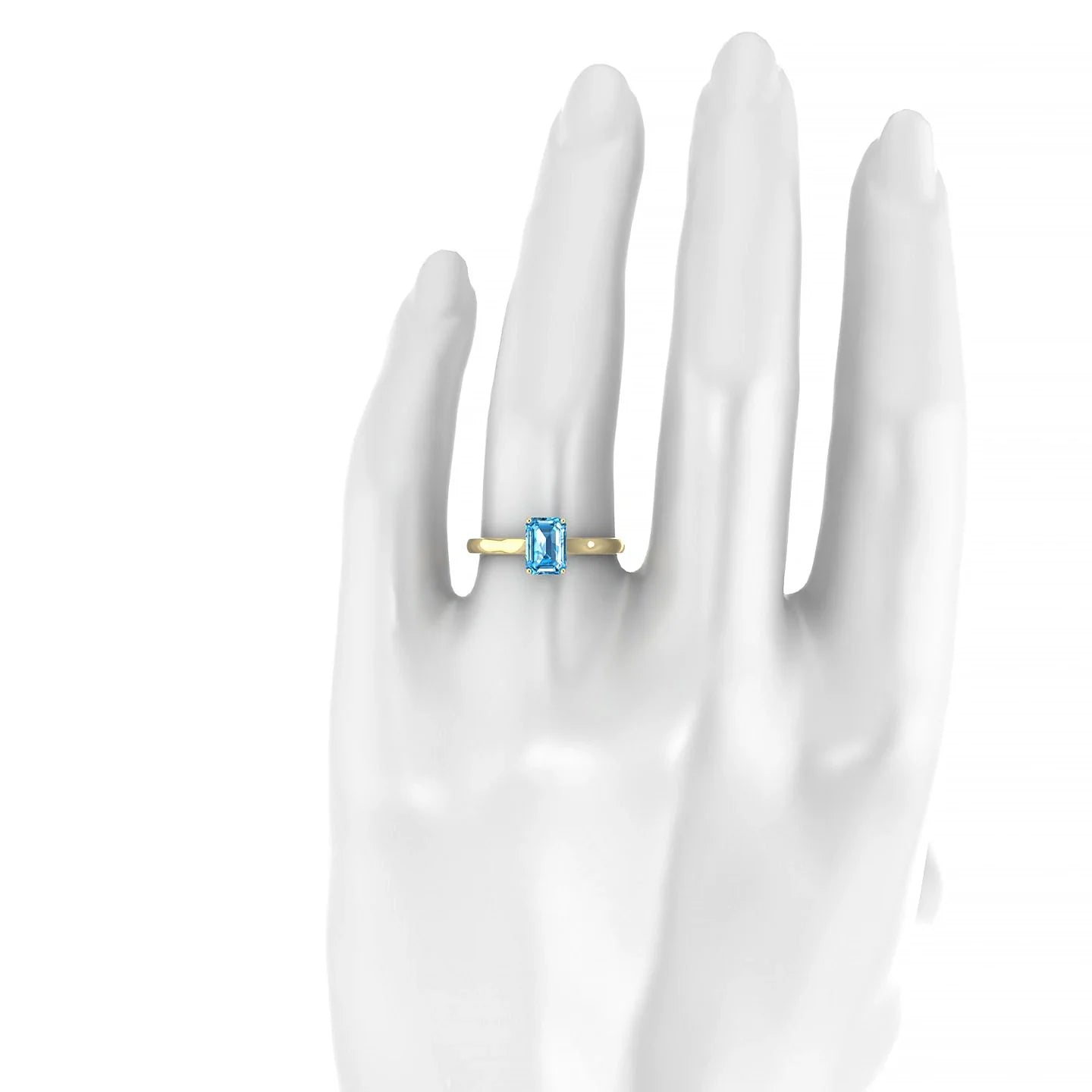 Cathedral | 18k Yellow Gold 7 x 5 mm Emerald Topaz Ring