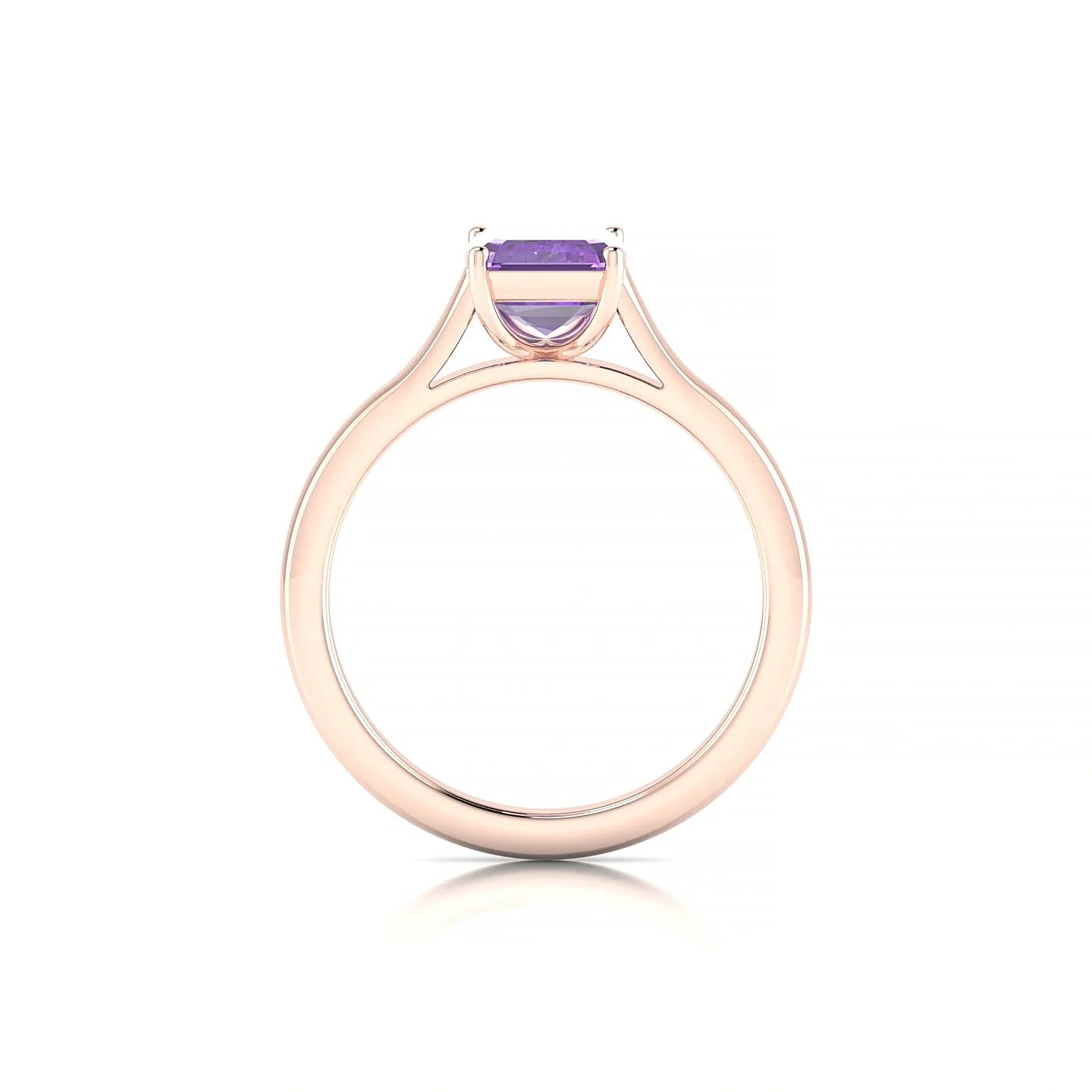 Cathedral | 18k Rose Gold 8 x 6 mm Emerald Amethyst Ring