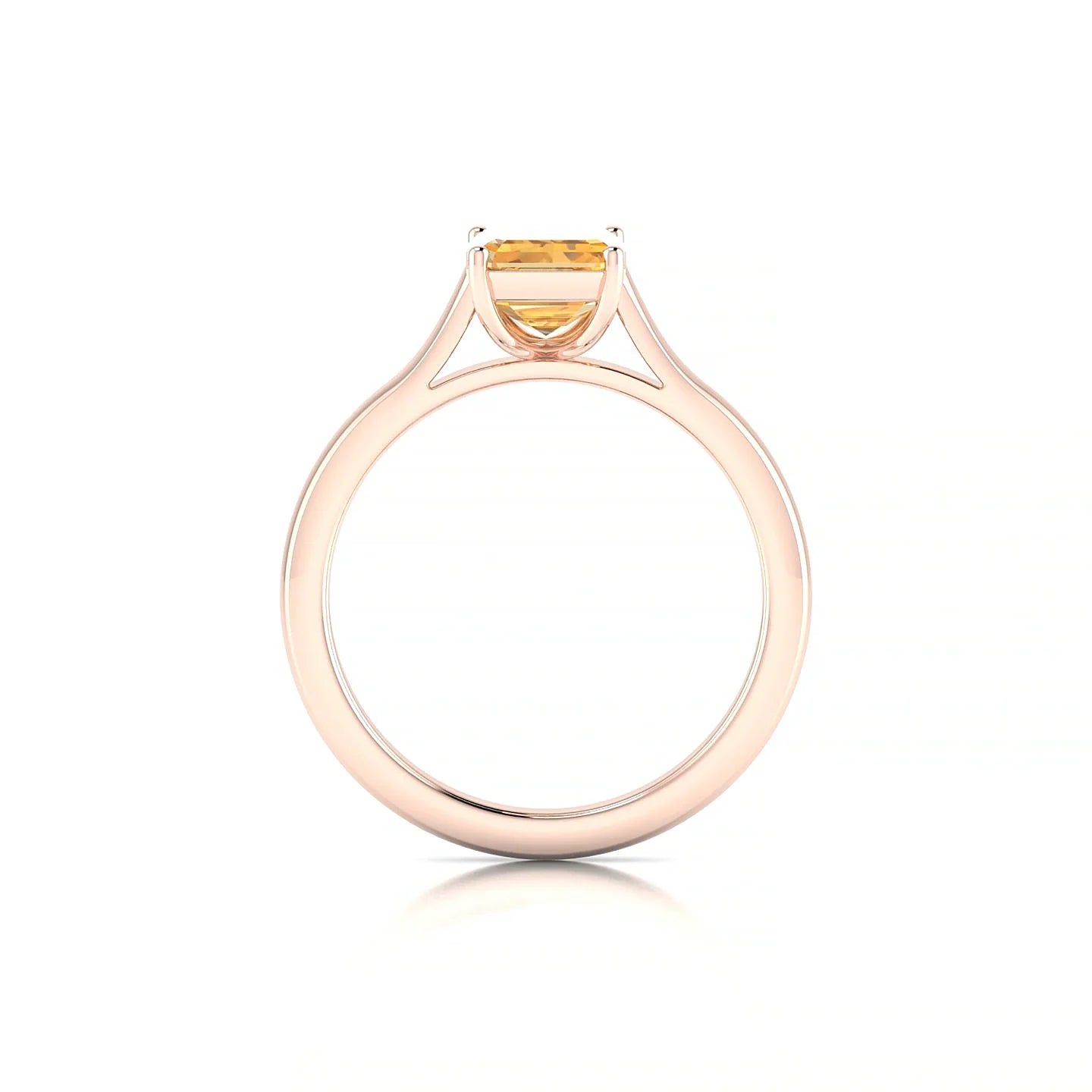 Cathedral | 18k Rose Gold 8 x 6 mm Emerald Citrine Ring