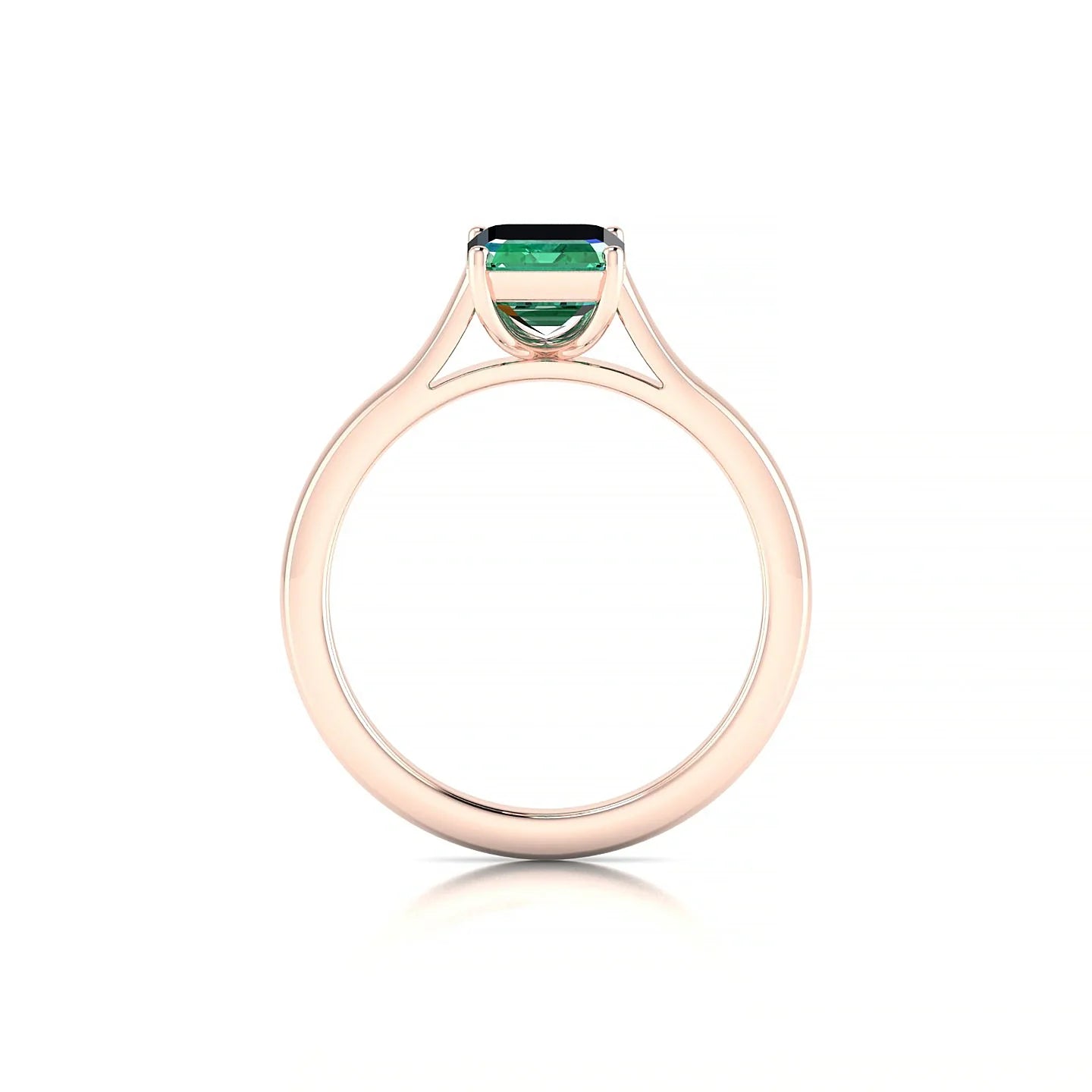 Cathedral | 18k Rose Gold 8 x 6 mm Emerald Emerald Ring